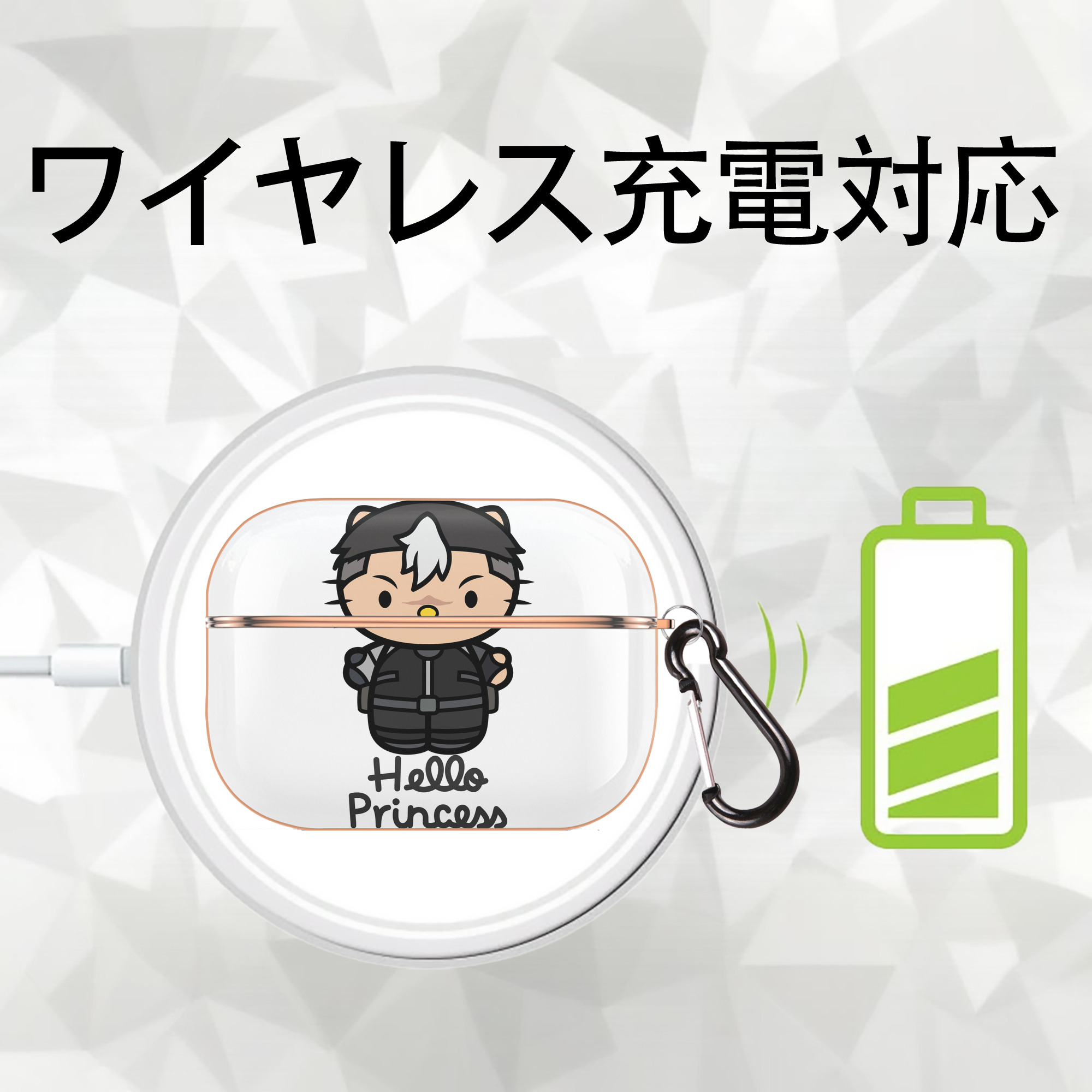 Hello Kitty ハローキティ 【AirPods Pro用】ハードシェル保護ケース｜耐衝撃・防指紋・カラビナ付き商品仕様