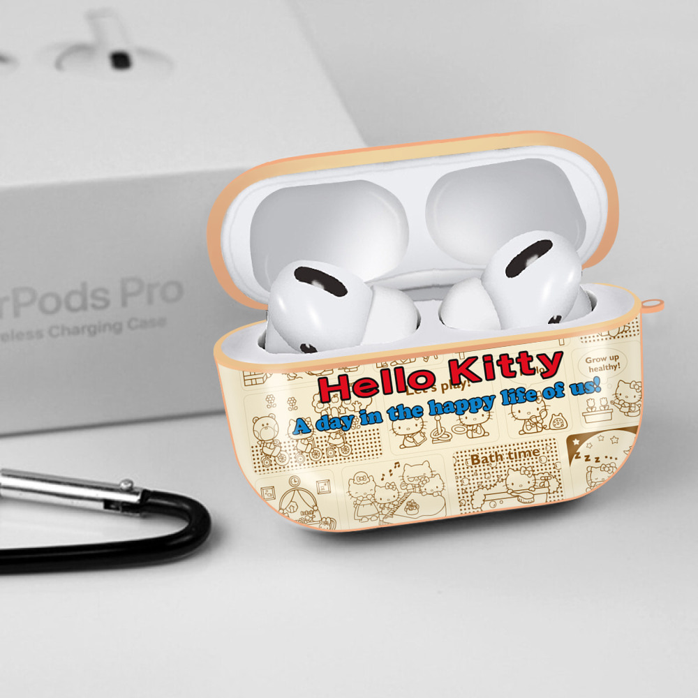 Hello Kitty ハローキティ 【AirPods Pro用】ハードシェル保護ケース｜耐衝撃・防指紋・カラビナ付き商品仕様
