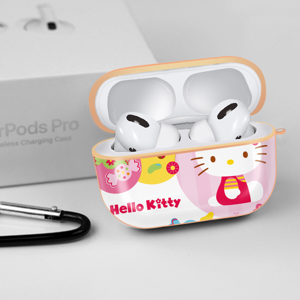 Hello Kitty ハローキティ 【AirPods Pro用】ハードシェル保護ケース｜耐衝撃・防指紋・カラビナ付き商品仕様