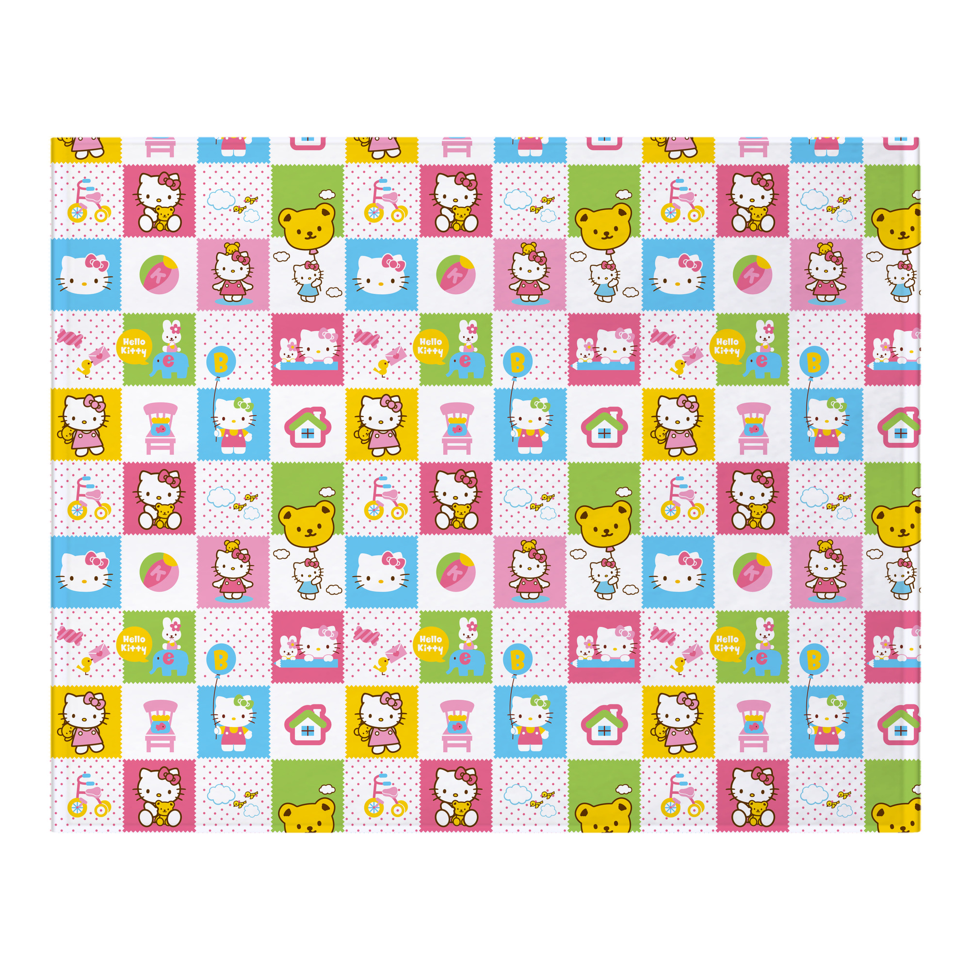 （画像用） Hello Kitty ハローキティ フランネルブランケット・多サイズ対応（横型）