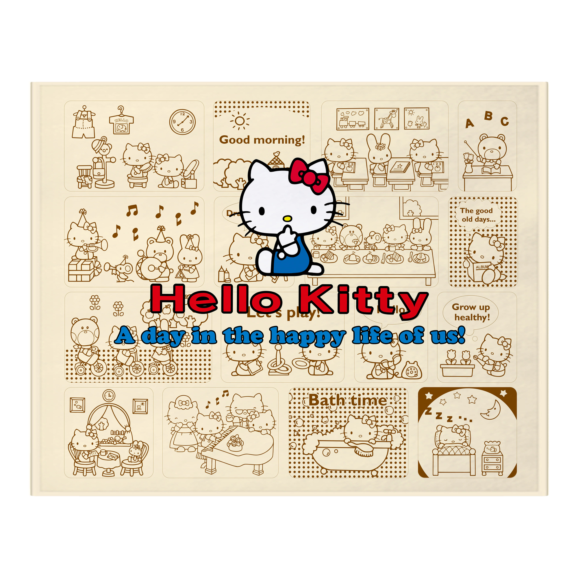 （画像用） Hello Kitty ハローキティ フランネルブランケット・多サイズ対応（横型）