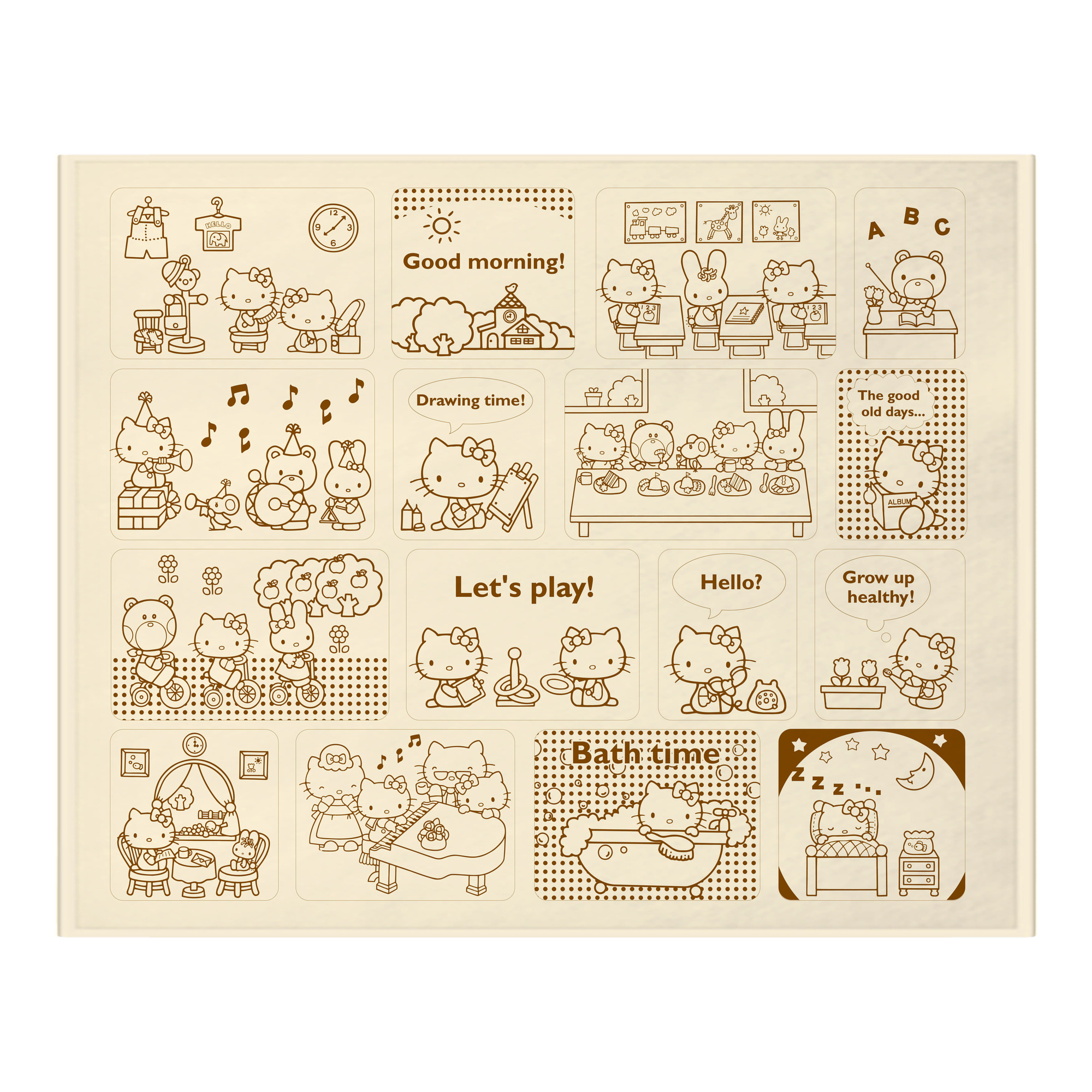 （画像用） Hello Kitty ハローキティ フランネルブランケット・多サイズ対応（横型）