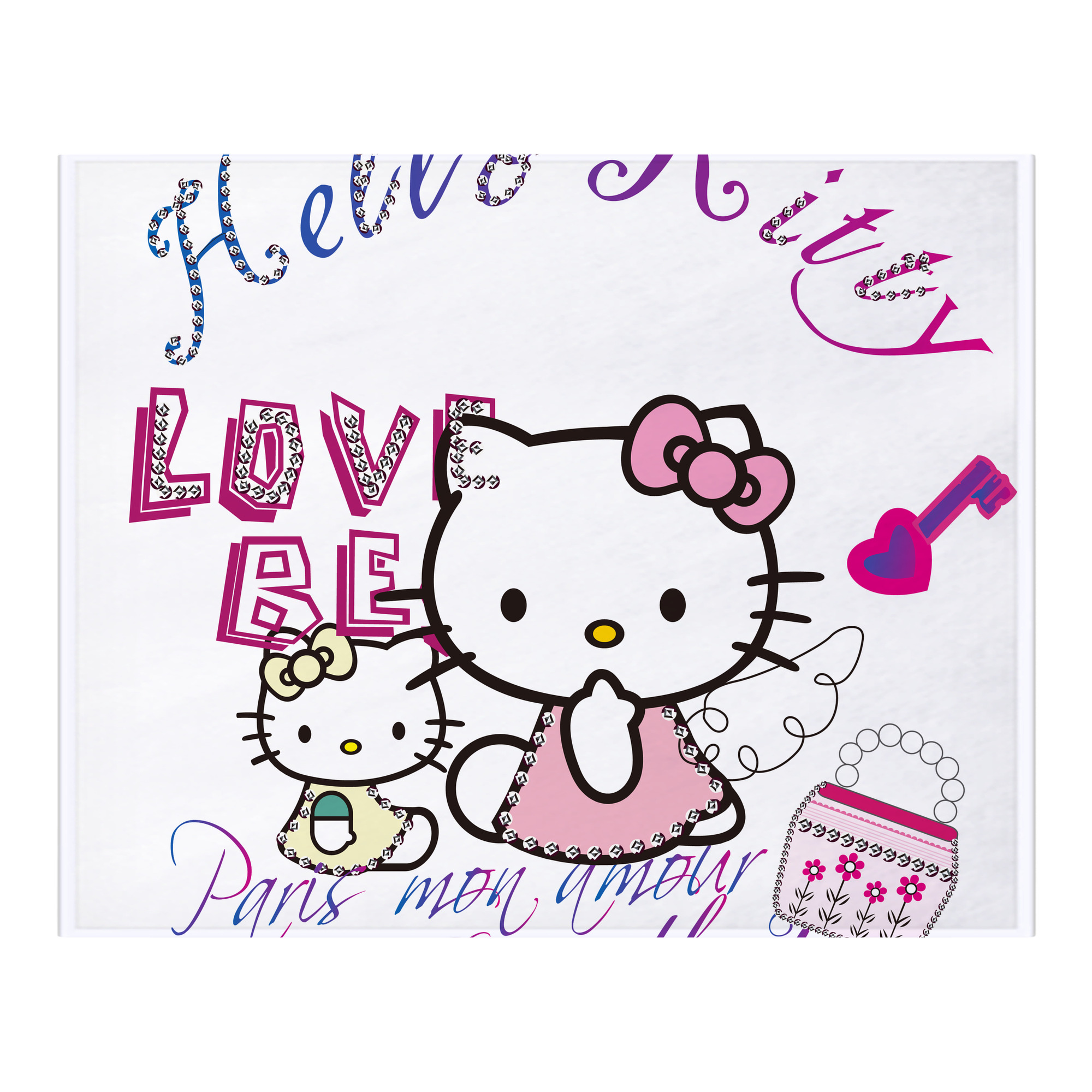 （画像用） Hello Kitty ハローキティ フランネルブランケット・多サイズ対応（横型）