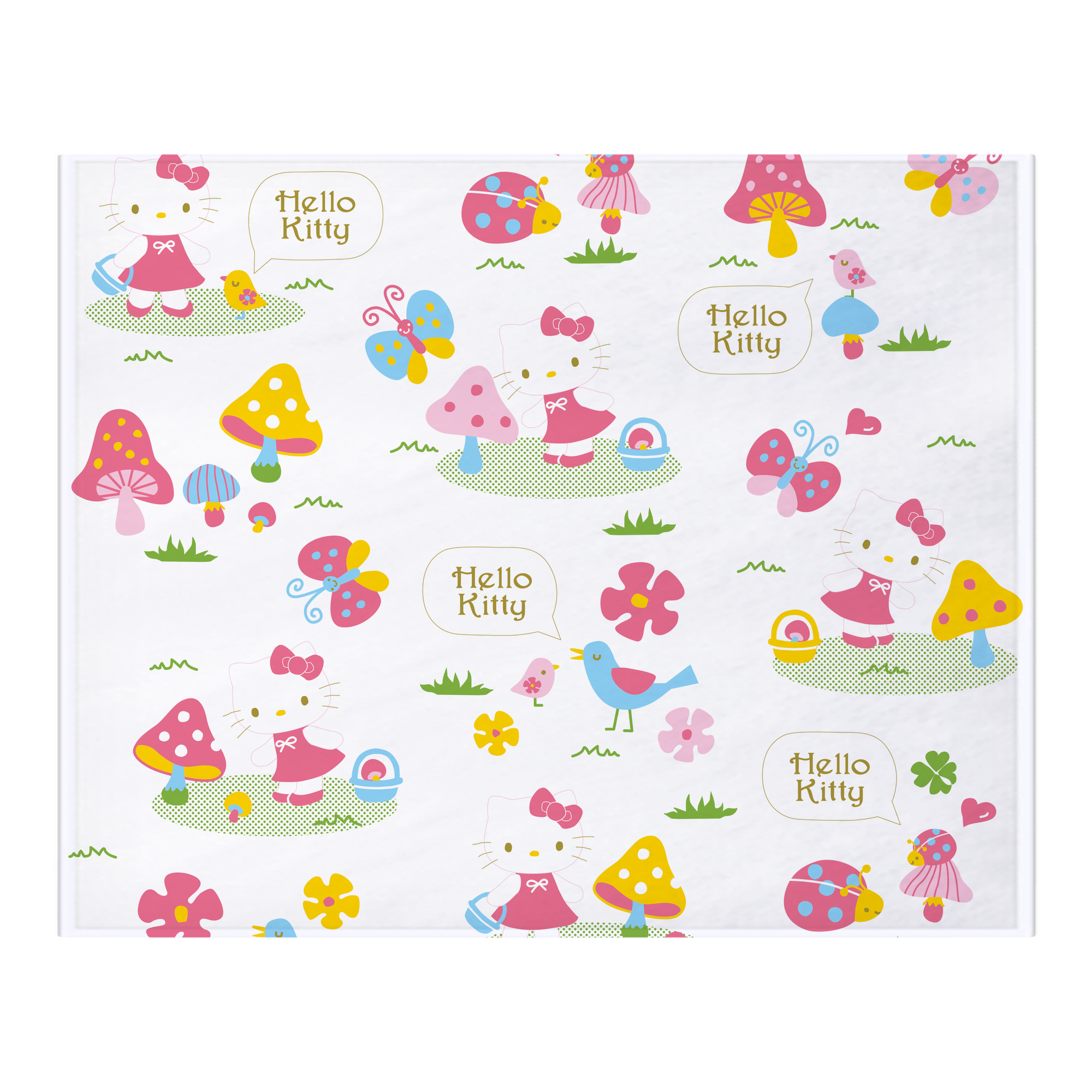 （画像用） Hello Kitty ハローキティ フランネルブランケット・多サイズ対応（横型）