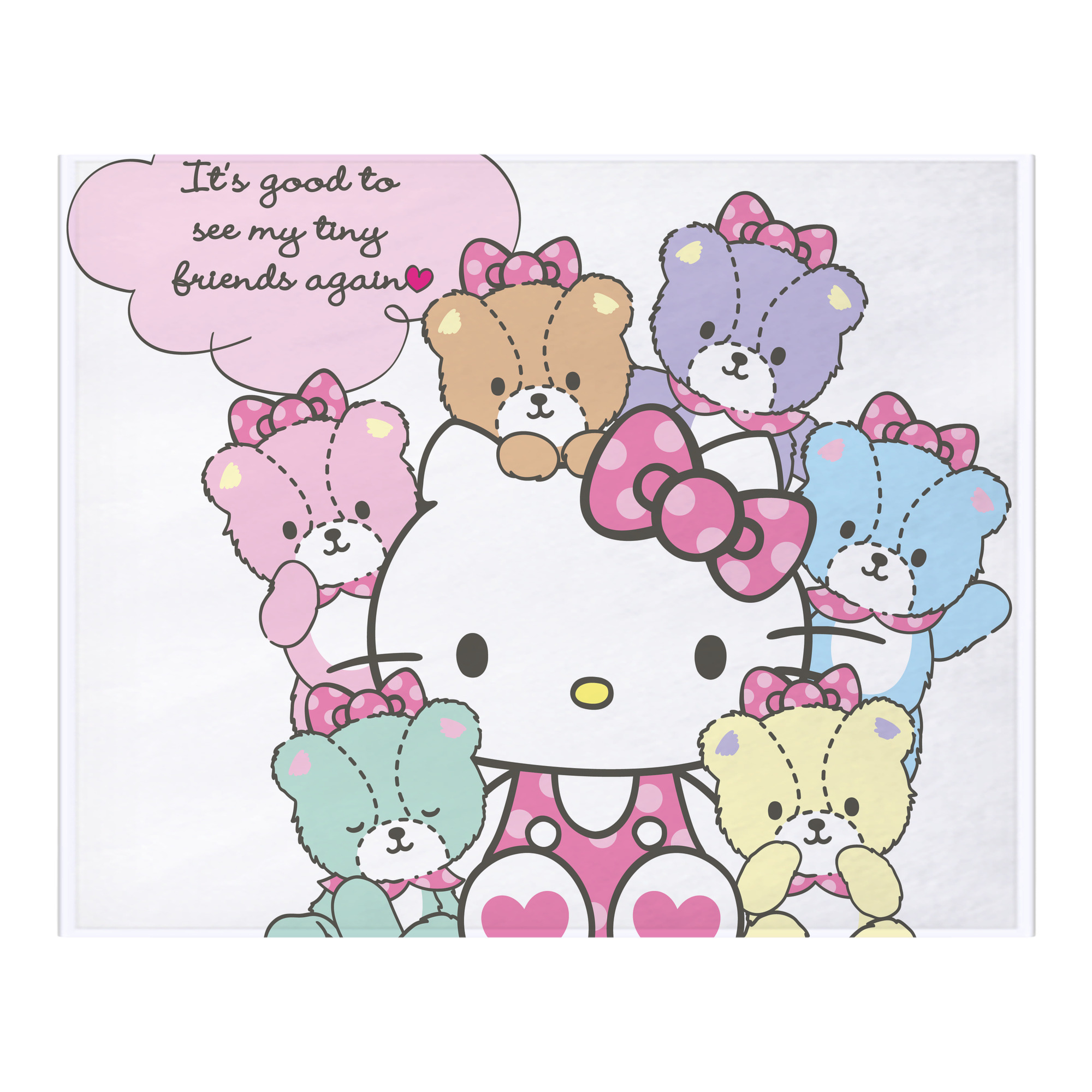（画像用） Hello Kitty ハローキティ フランネルブランケット・多サイズ対応（横型）