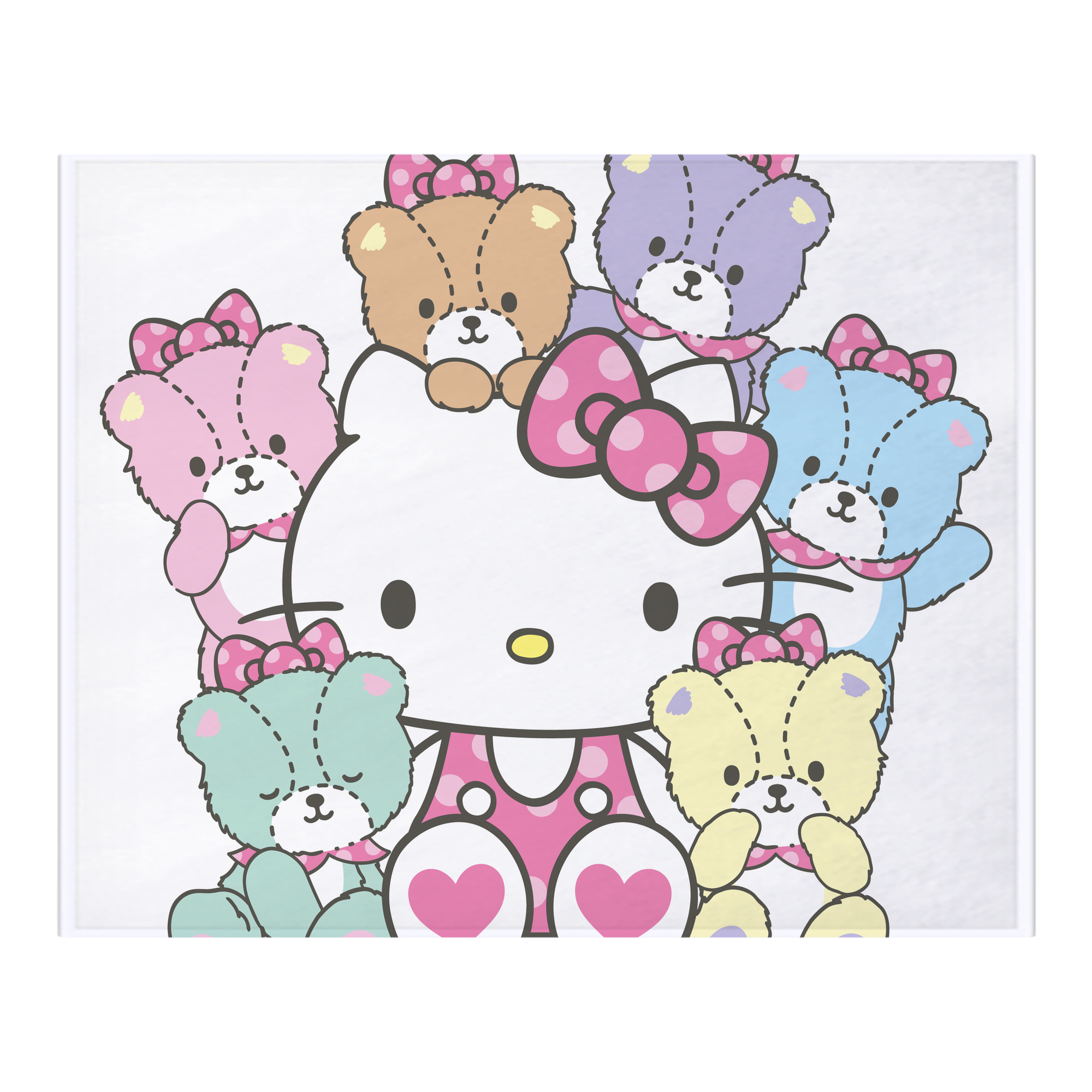（画像用） Hello Kitty ハローキティ フランネルブランケット・多サイズ対応（横型）