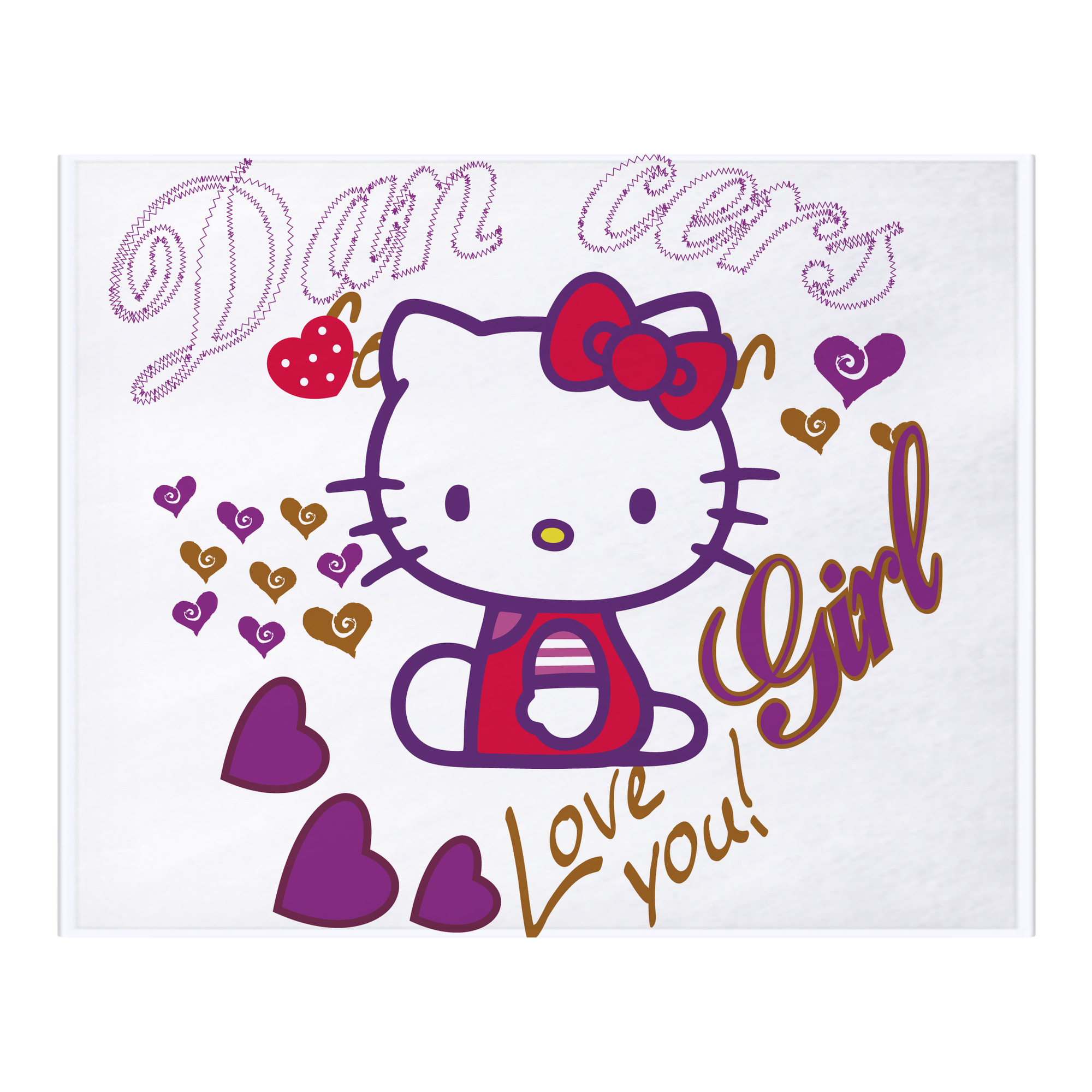 （画像用） Hello Kitty ハローキティ フランネルブランケット・多サイズ対応（横型）