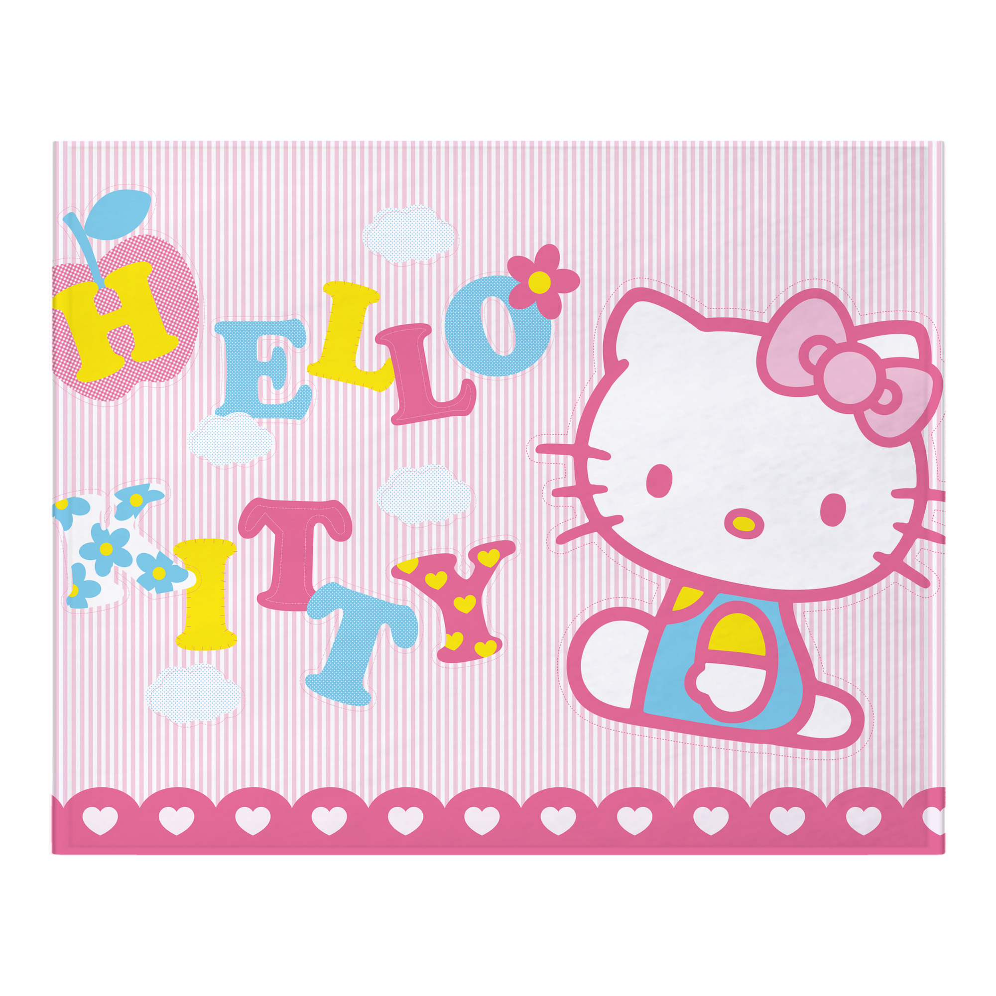 （画像用） Hello Kitty ハローキティ フランネルブランケット・多サイズ対応（横型）
