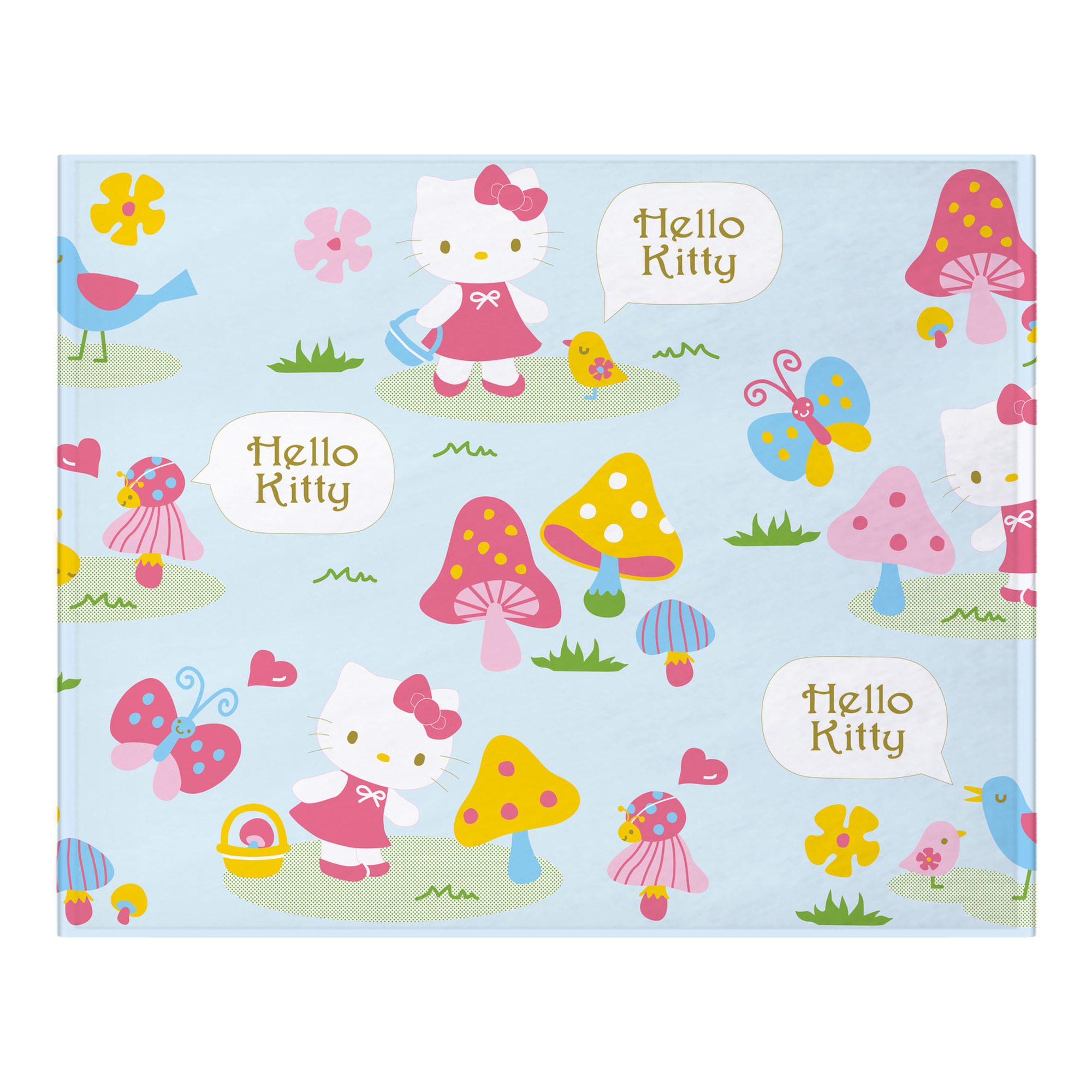 （画像用） Hello Kitty ハローキティ フランネルブランケット・多サイズ対応（横型）