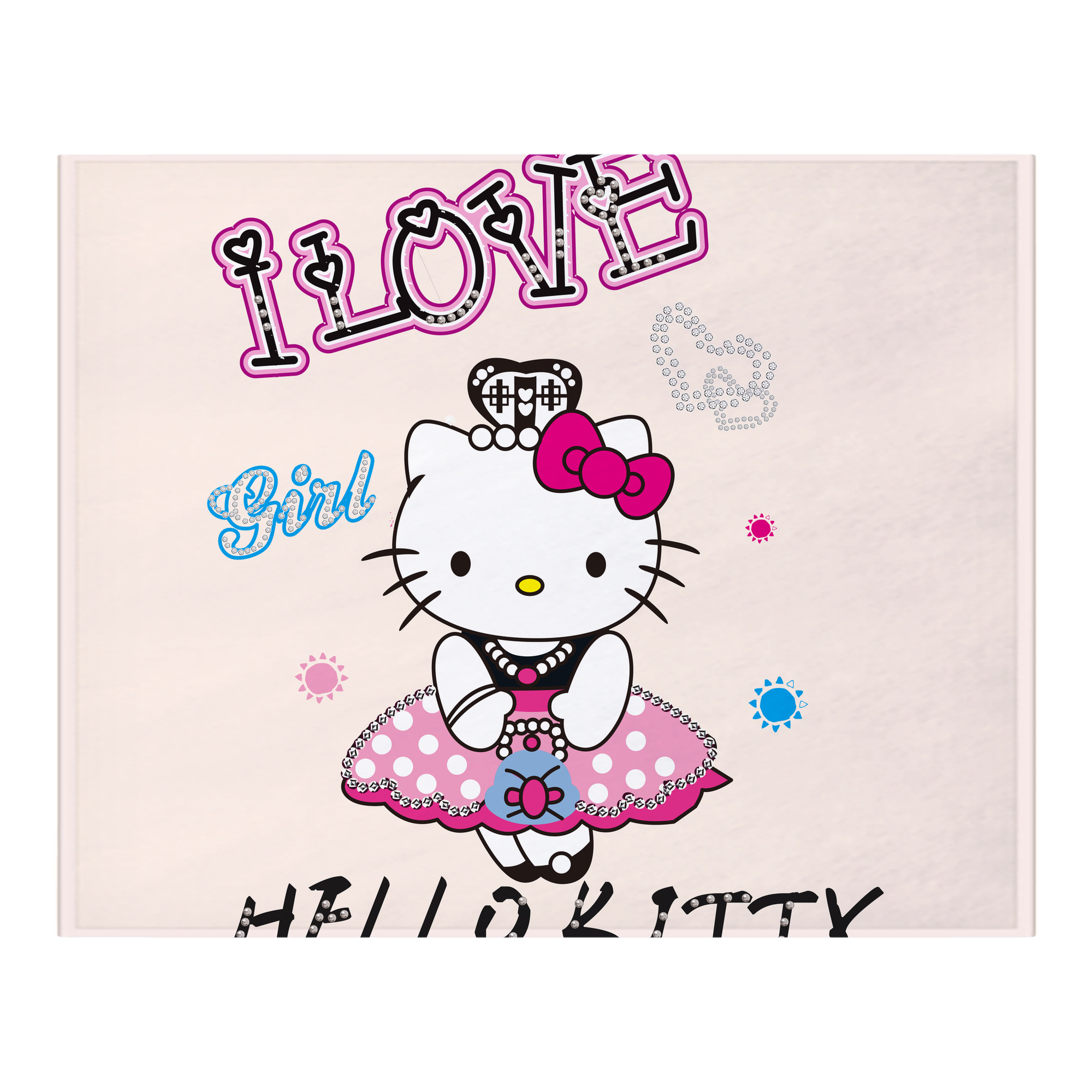 （画像用） Hello Kitty ハローキティ フランネルブランケット・多サイズ対応（横型）