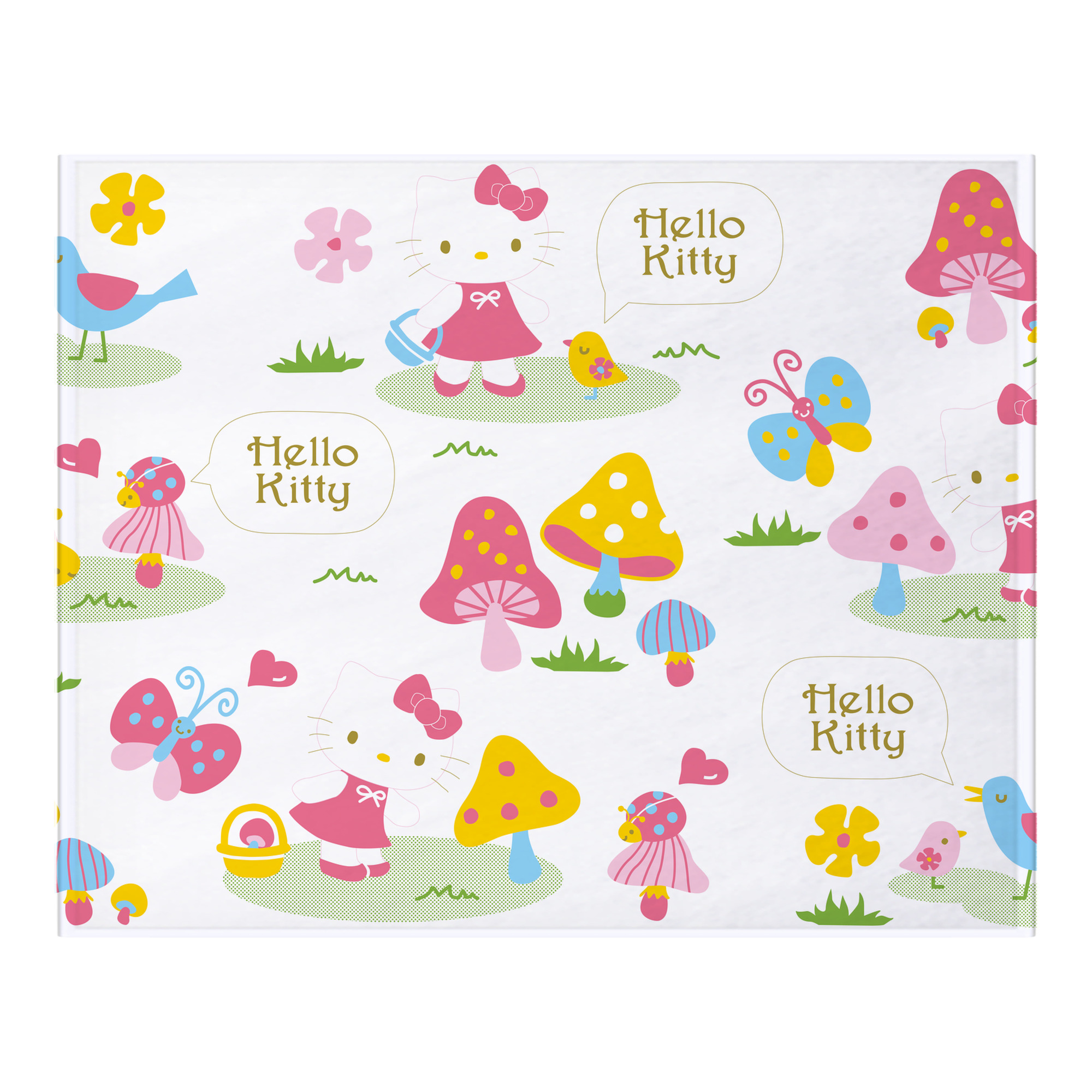 （画像用） Hello Kitty ハローキティ フランネルブランケット・多サイズ対応（横型）