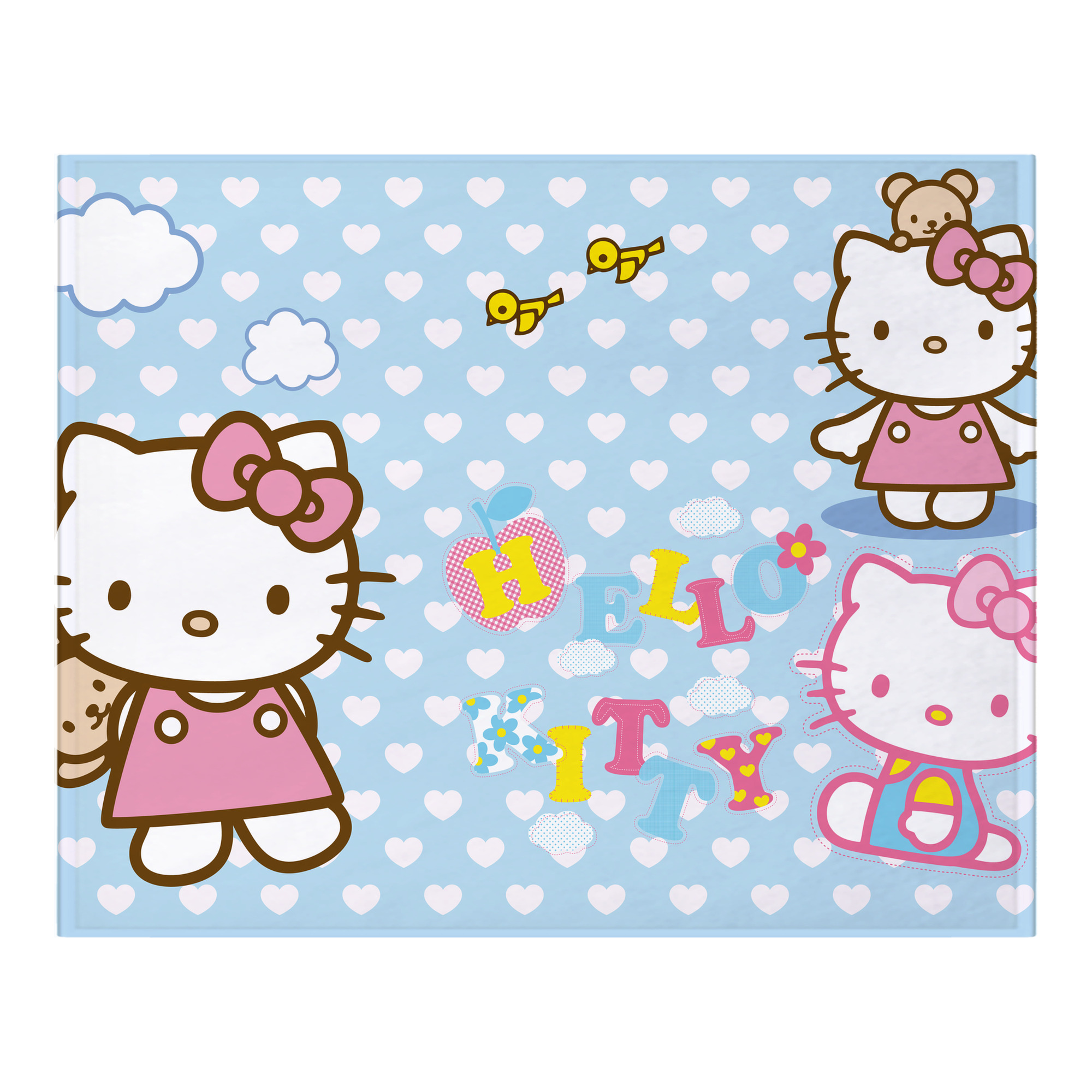 （画像用） Hello Kitty ハローキティ フランネルブランケット・多サイズ対応（横型）