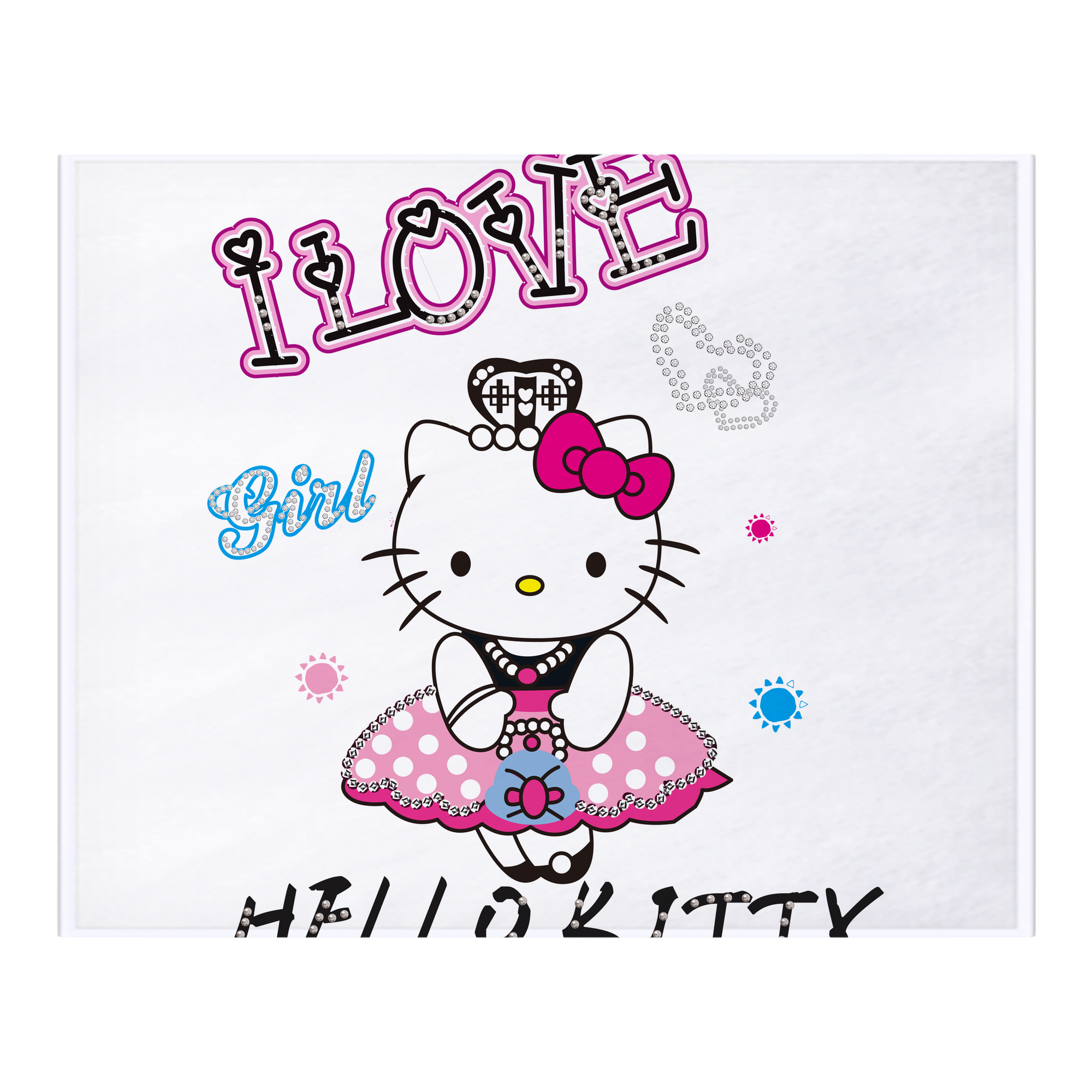 （画像用） Hello Kitty ハローキティ フランネルブランケット・多サイズ対応（横型）