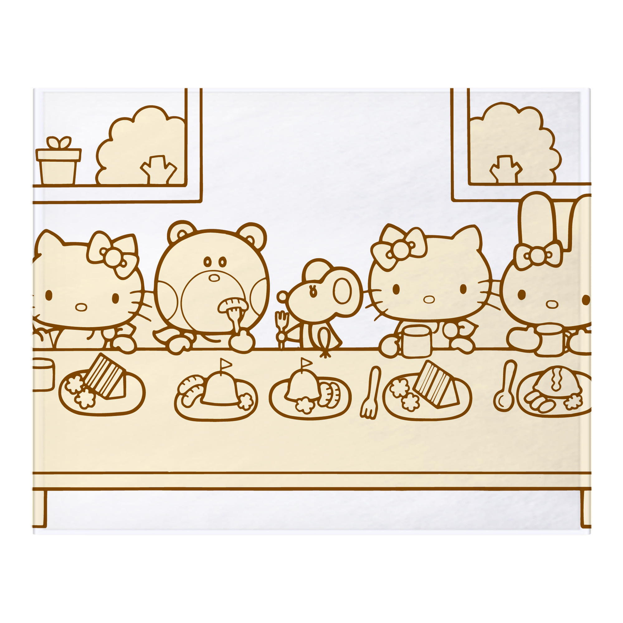 （画像用） Hello Kitty ハローキティ フランネルブランケット・多サイズ対応（横型）