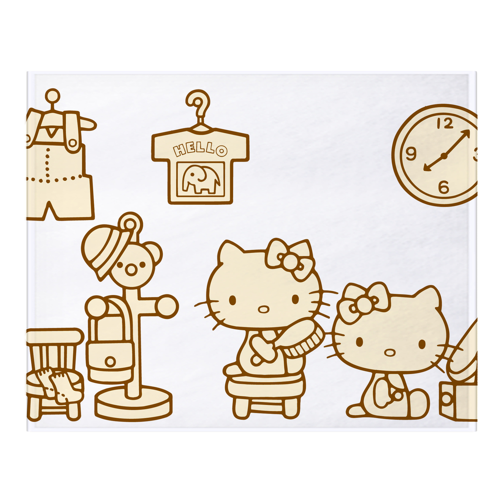 （画像用） Hello Kitty ハローキティ フランネルブランケット・多サイズ対応（横型）
