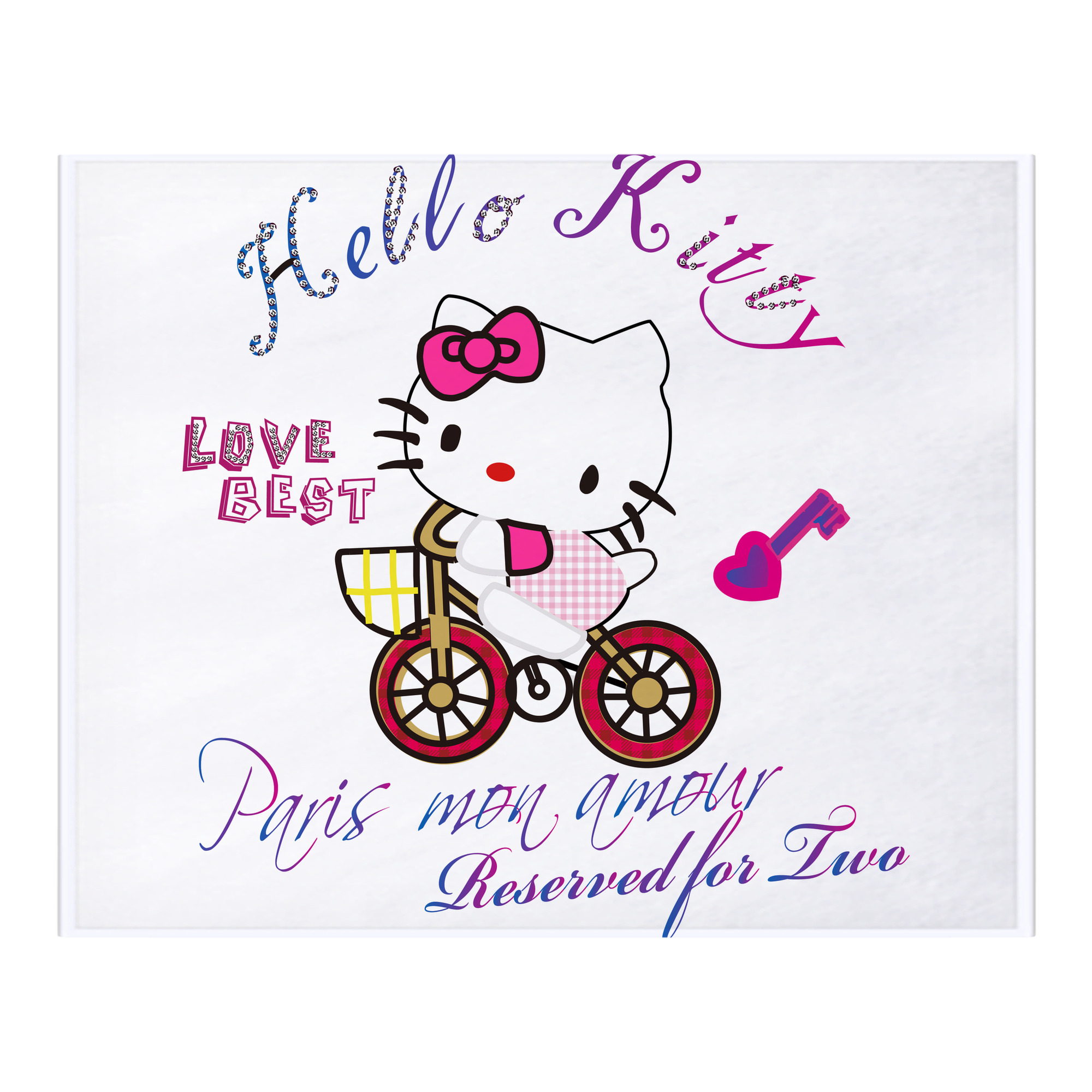 （画像用） Hello Kitty ハローキティ フランネルブランケット・多サイズ対応（横型）