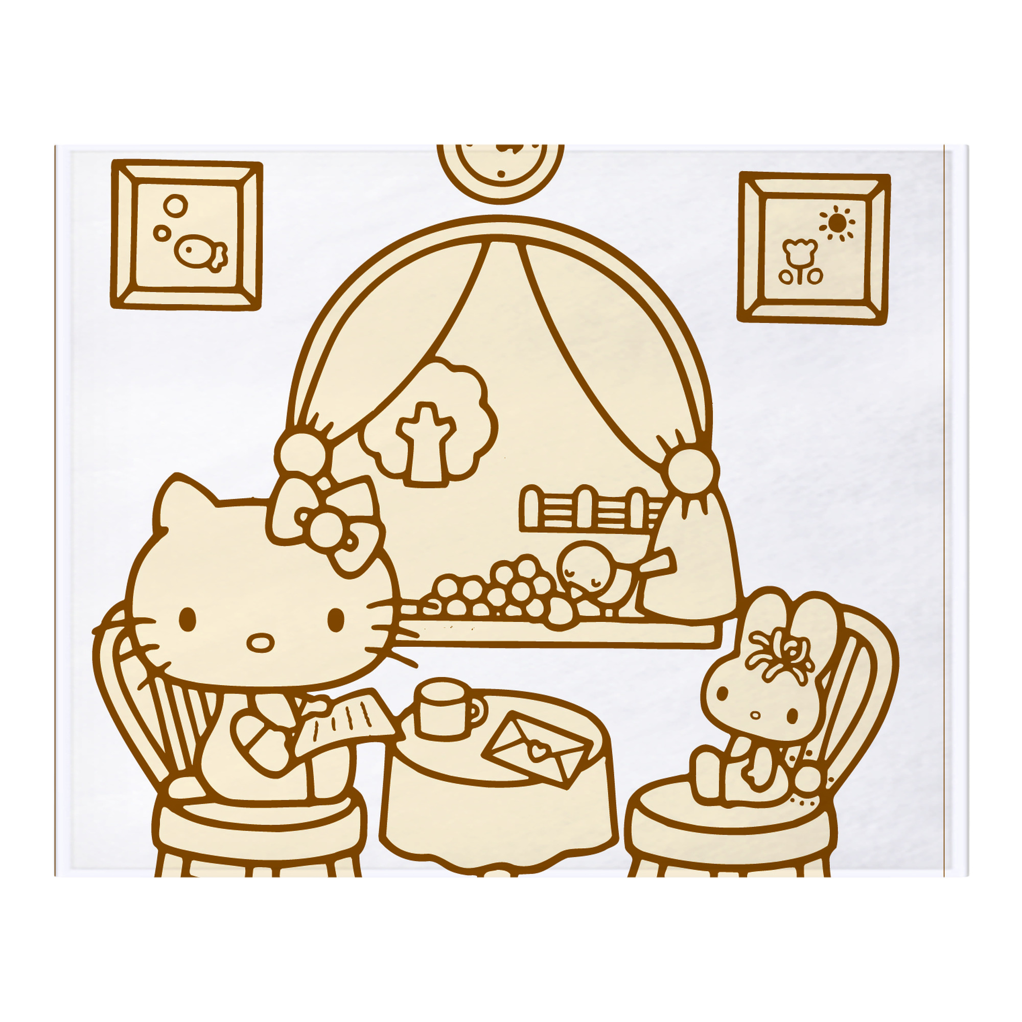 （画像用） Hello Kitty ハローキティ フランネルブランケット・多サイズ対応（横型）