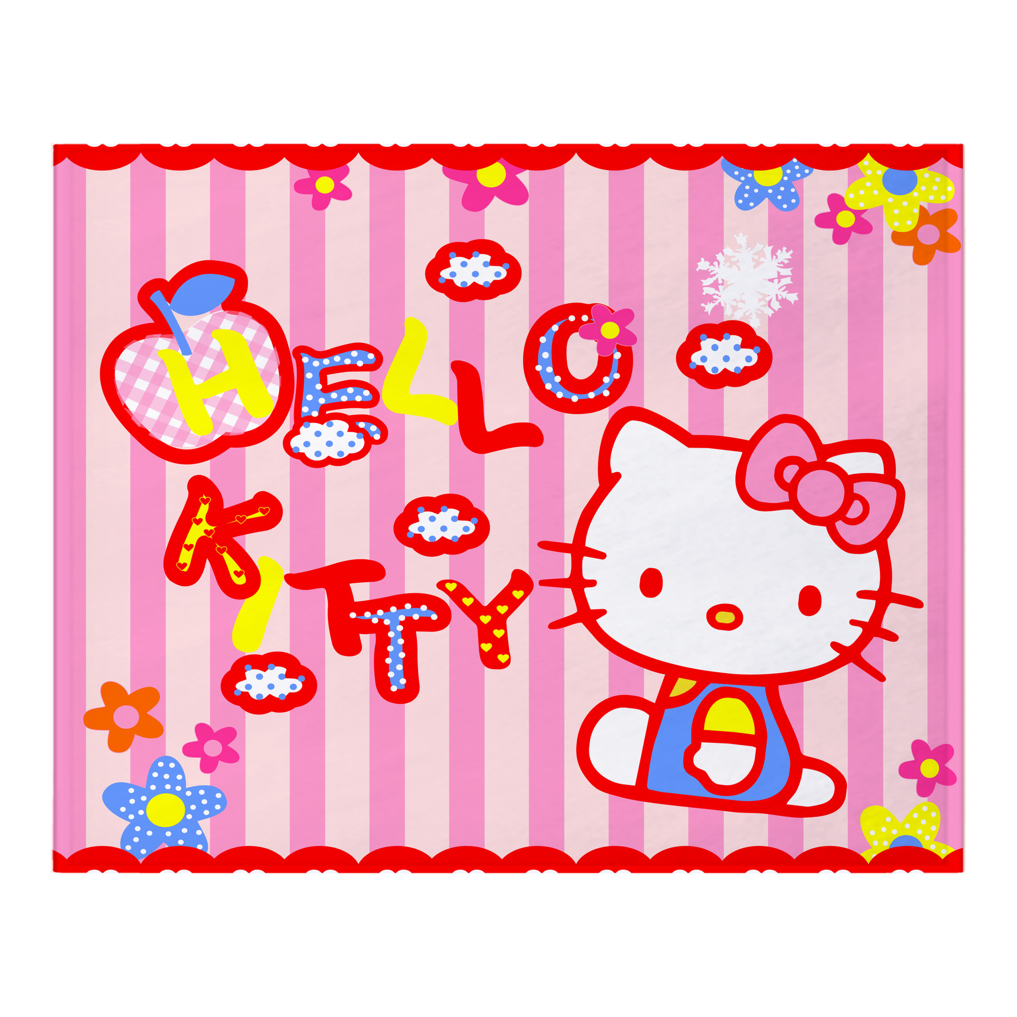 （画像用） Hello Kitty ハローキティ フランネルブランケット・多サイズ対応（横型）