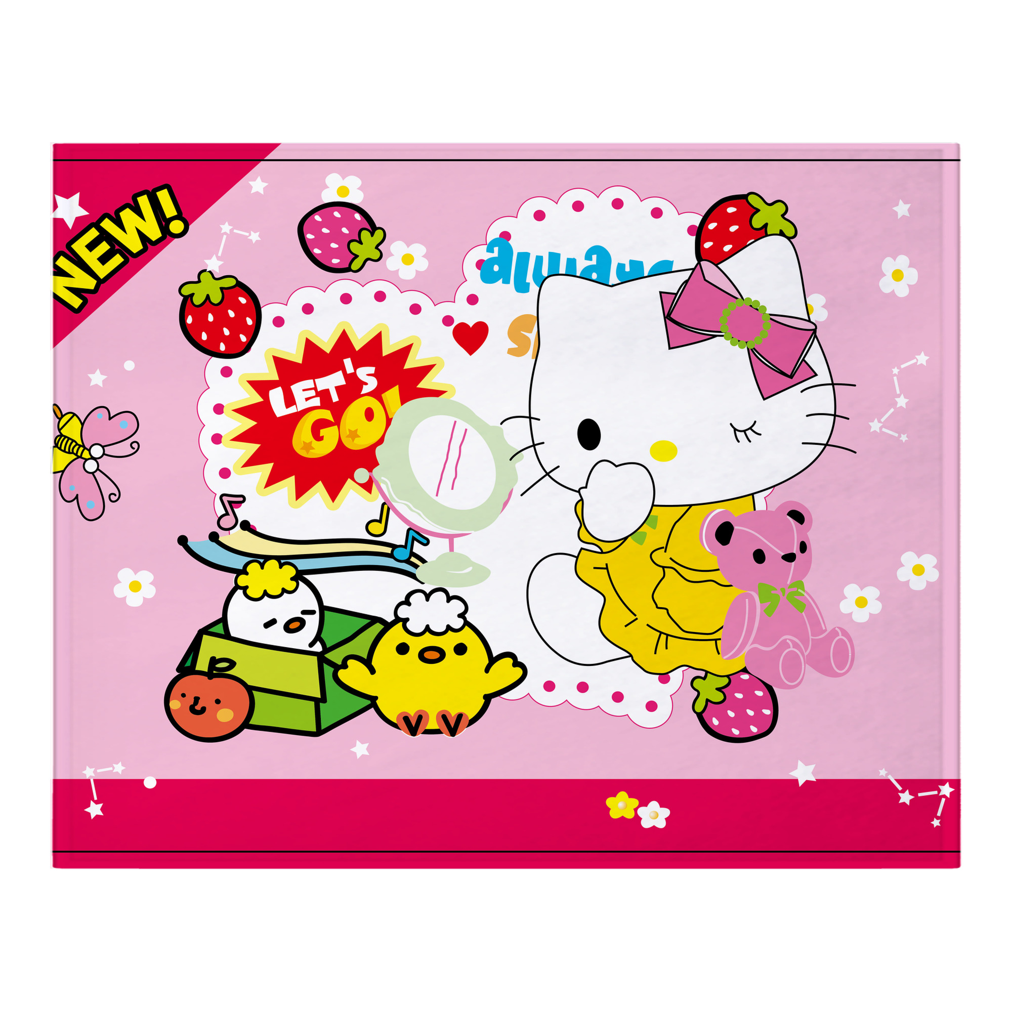 （画像用） Hello Kitty ハローキティ フランネルブランケット・多サイズ対応（横型）