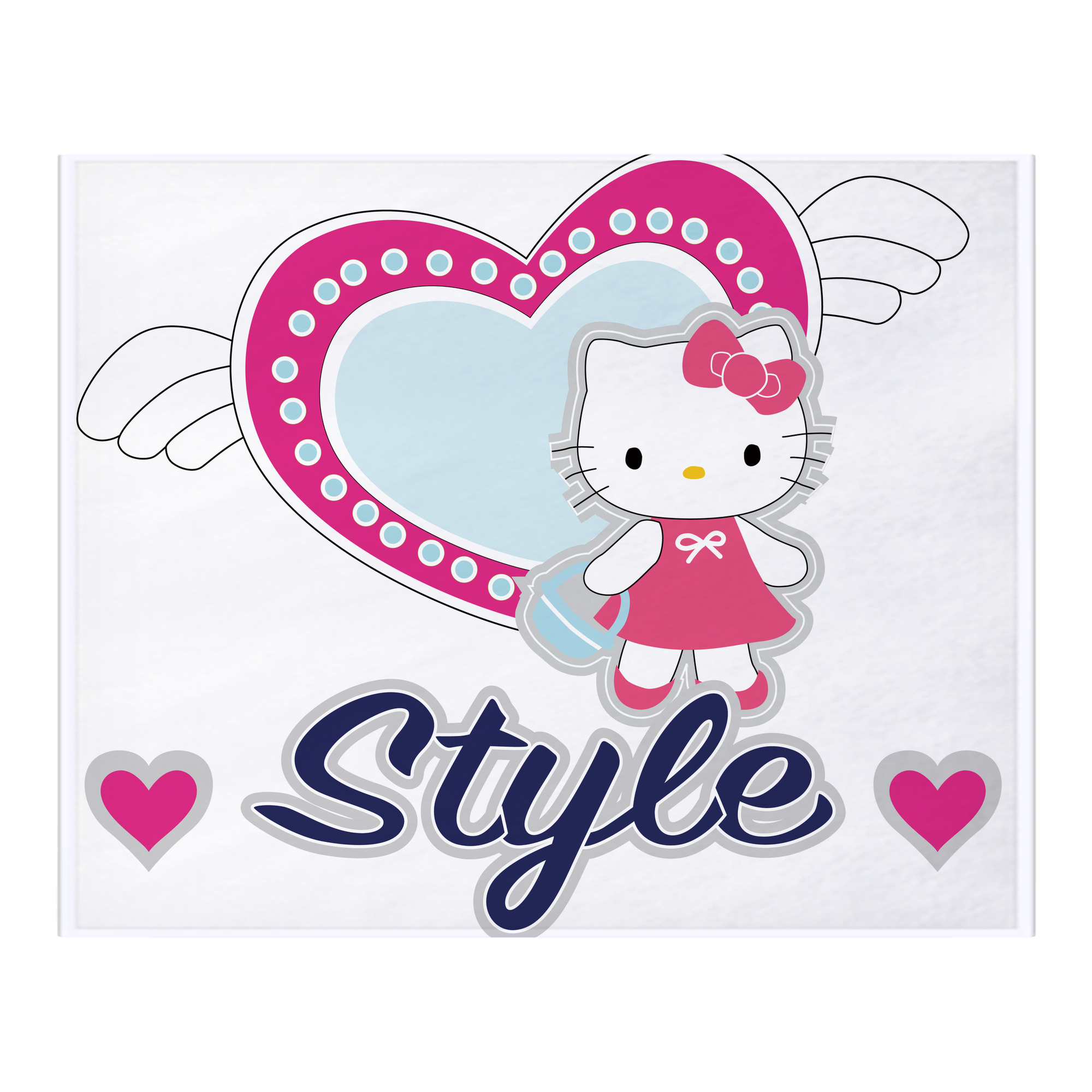 （画像用） Hello Kitty ハローキティ フランネルブランケット・多サイズ対応（横型）