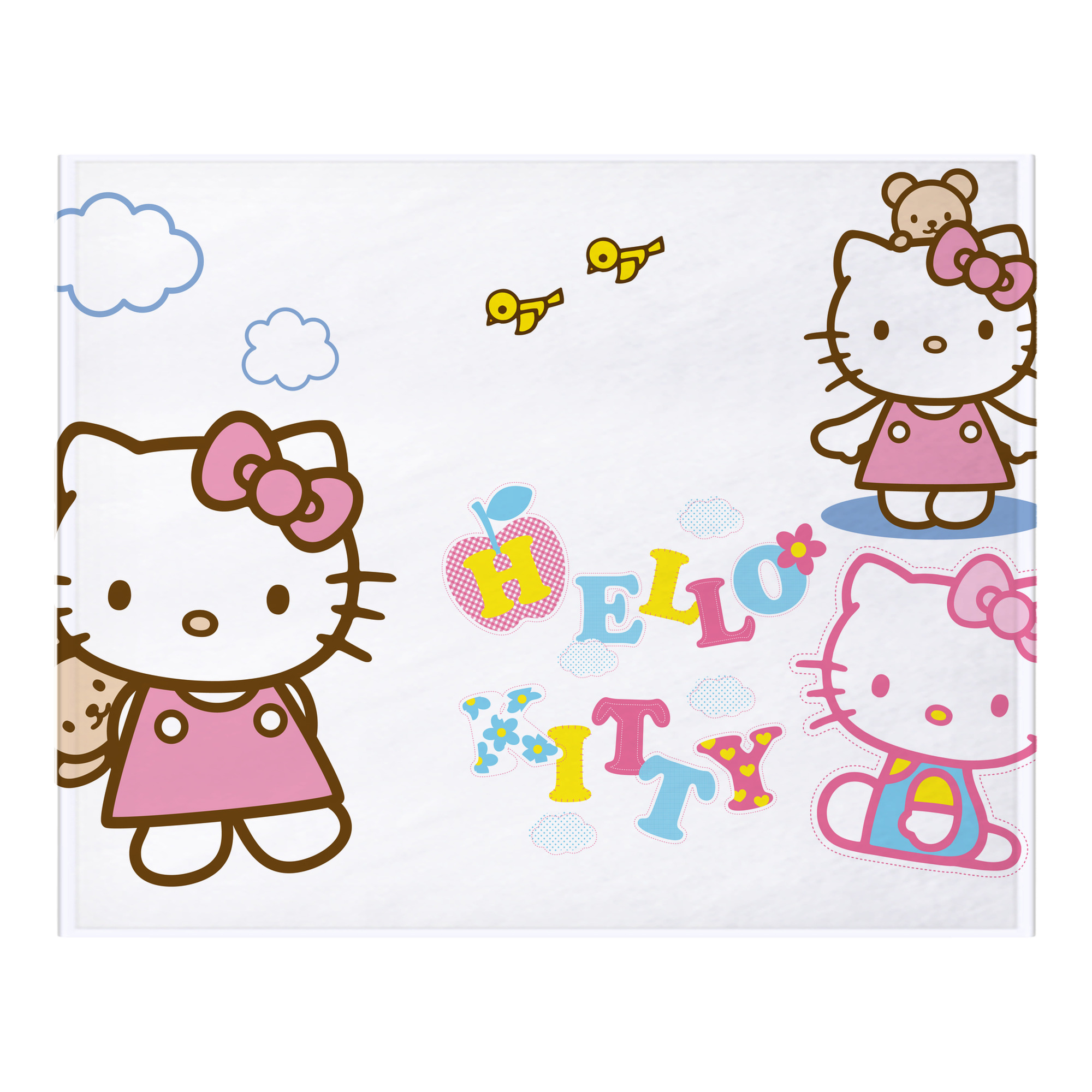 （画像用） Hello Kitty ハローキティ フランネルブランケット・多サイズ対応（横型）