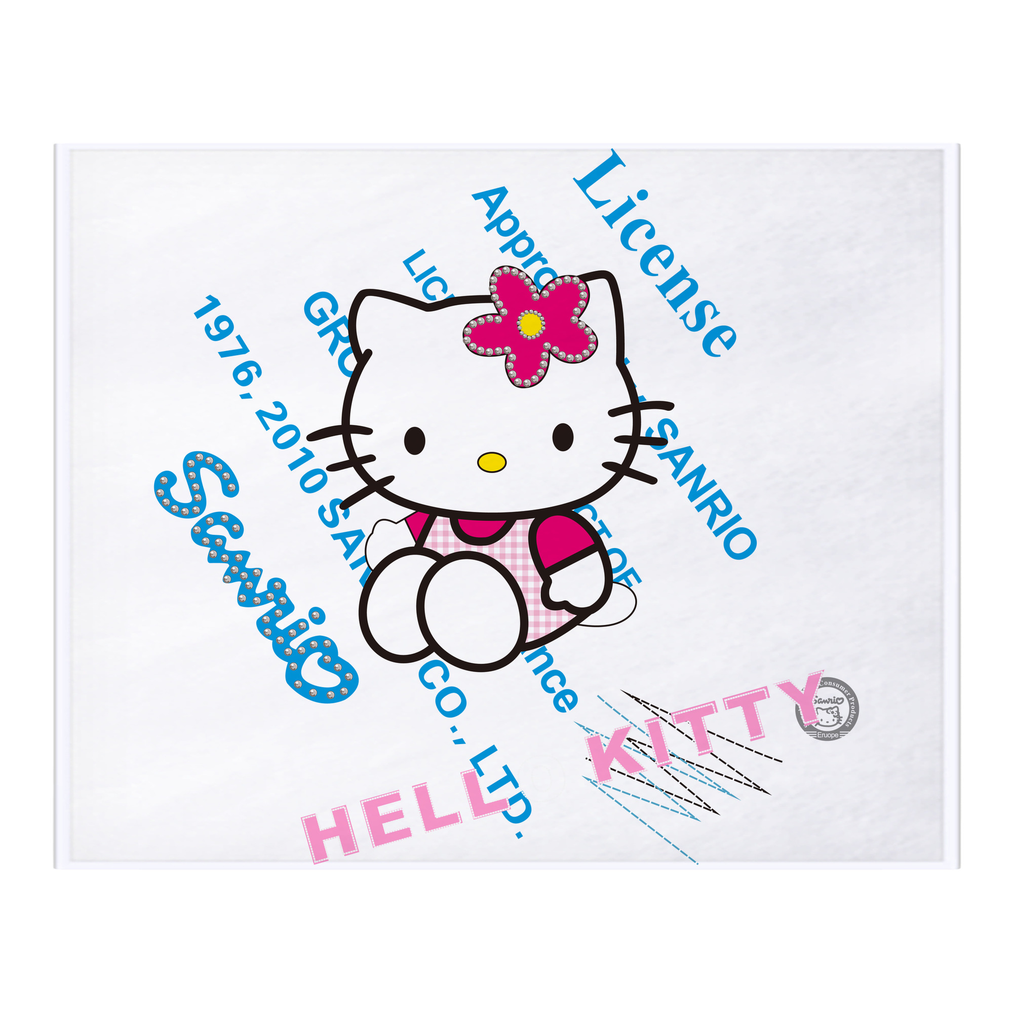 （画像用） Hello Kitty ハローキティ フランネルブランケット・多サイズ対応（横型）