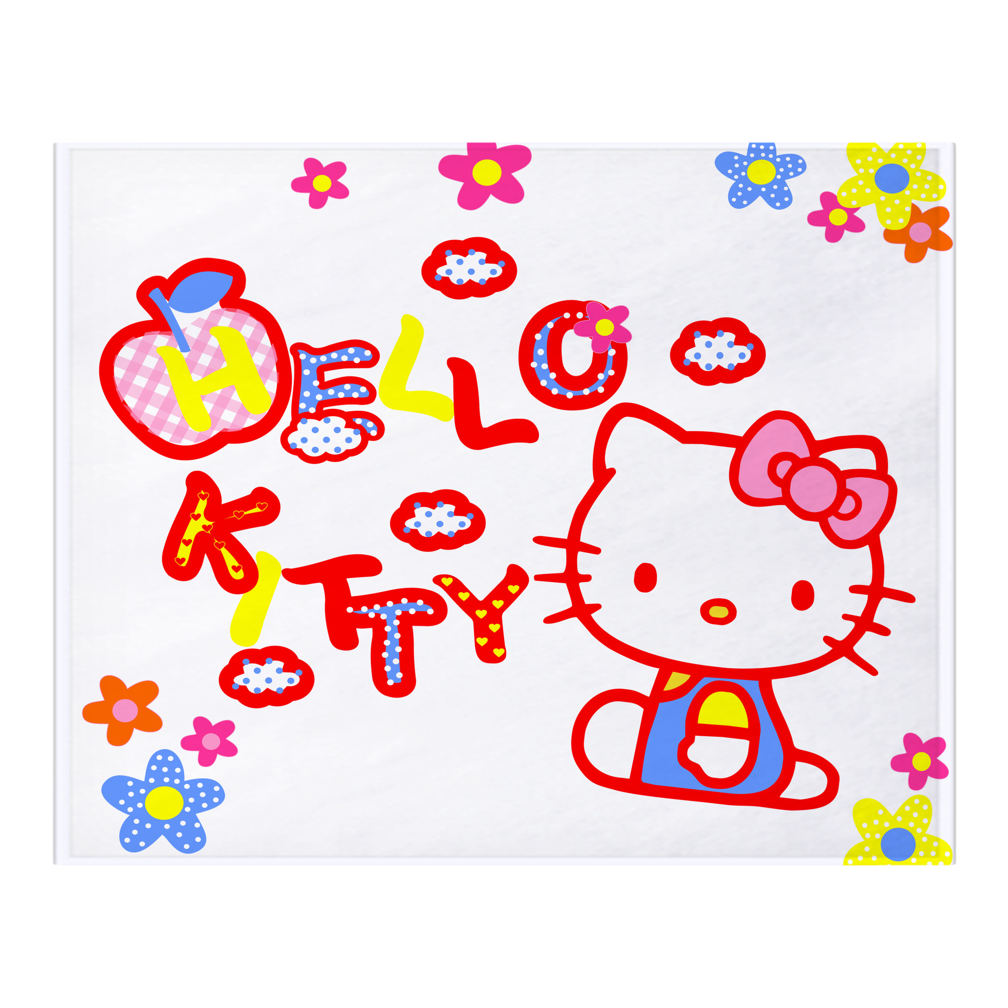 （画像用） Hello Kitty ハローキティ フランネルブランケット・多サイズ対応（横型）
