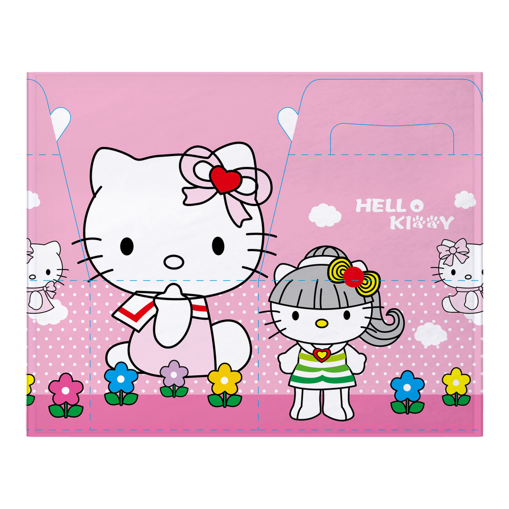 （画像用） Hello Kitty ハローキティ フランネルブランケット・多サイズ対応（横型）