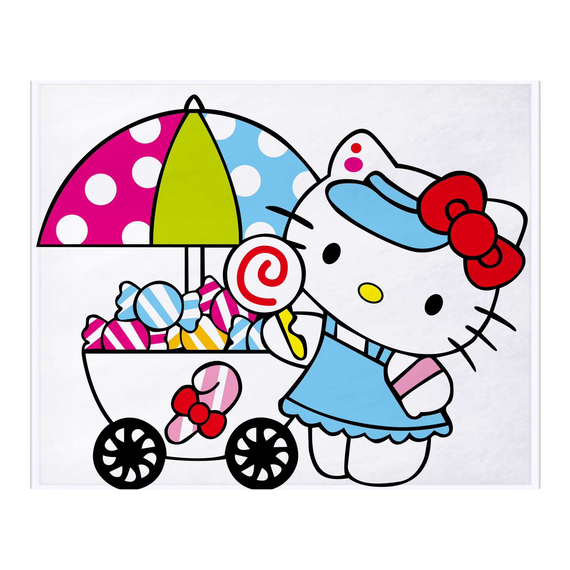 （画像用） Hello Kitty ハローキティ フランネルブランケット・多サイズ対応（横型）