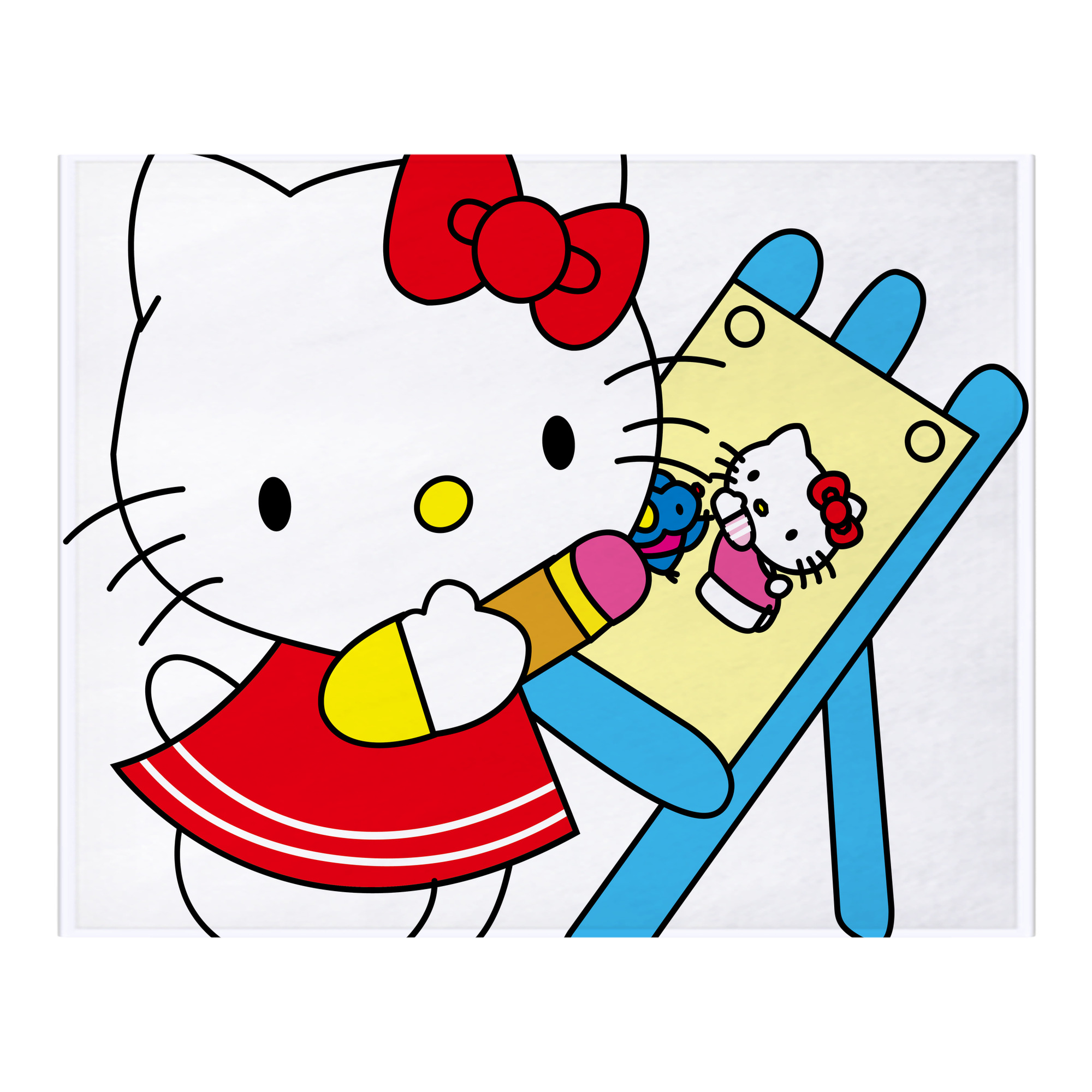 （画像用） Hello Kitty ハローキティ フランネルブランケット・多サイズ対応（横型）