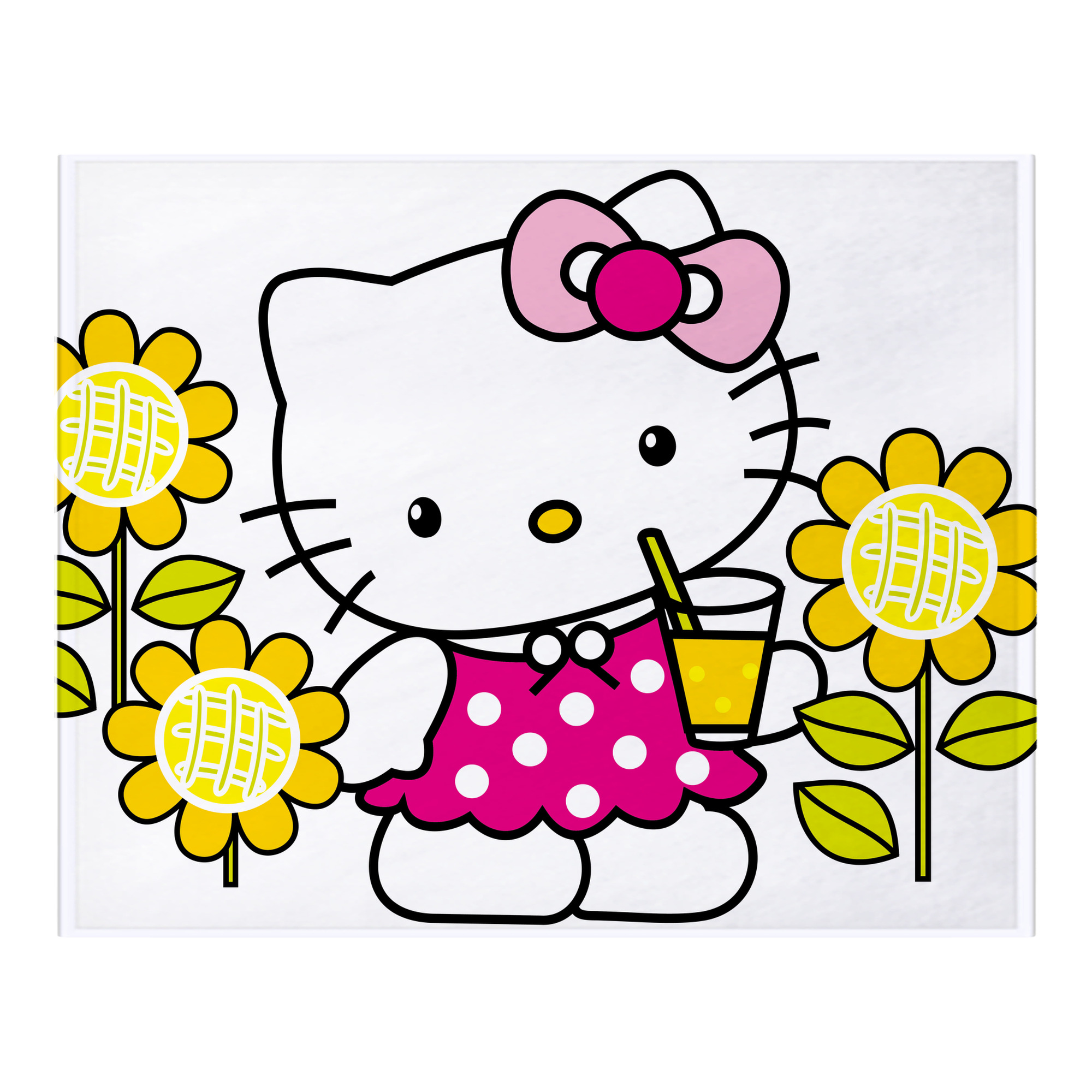 （画像用） Hello Kitty ハローキティ フランネルブランケット・多サイズ対応（横型）
