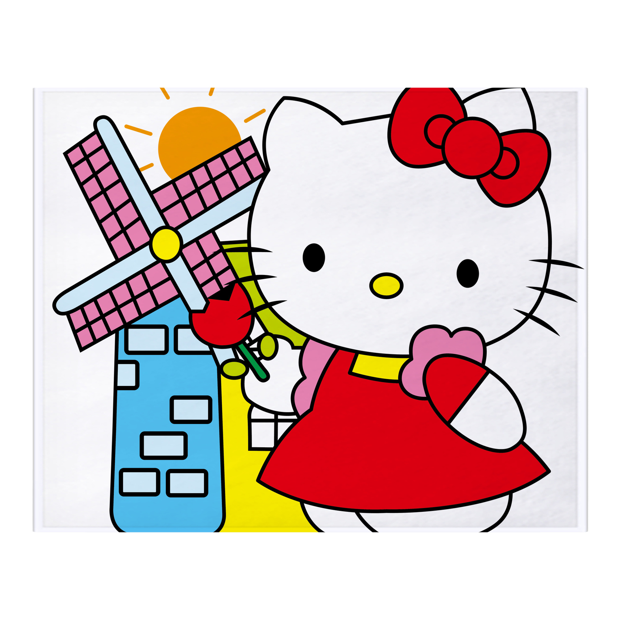 （画像用） Hello Kitty ハローキティ フランネルブランケット・多サイズ対応（横型）