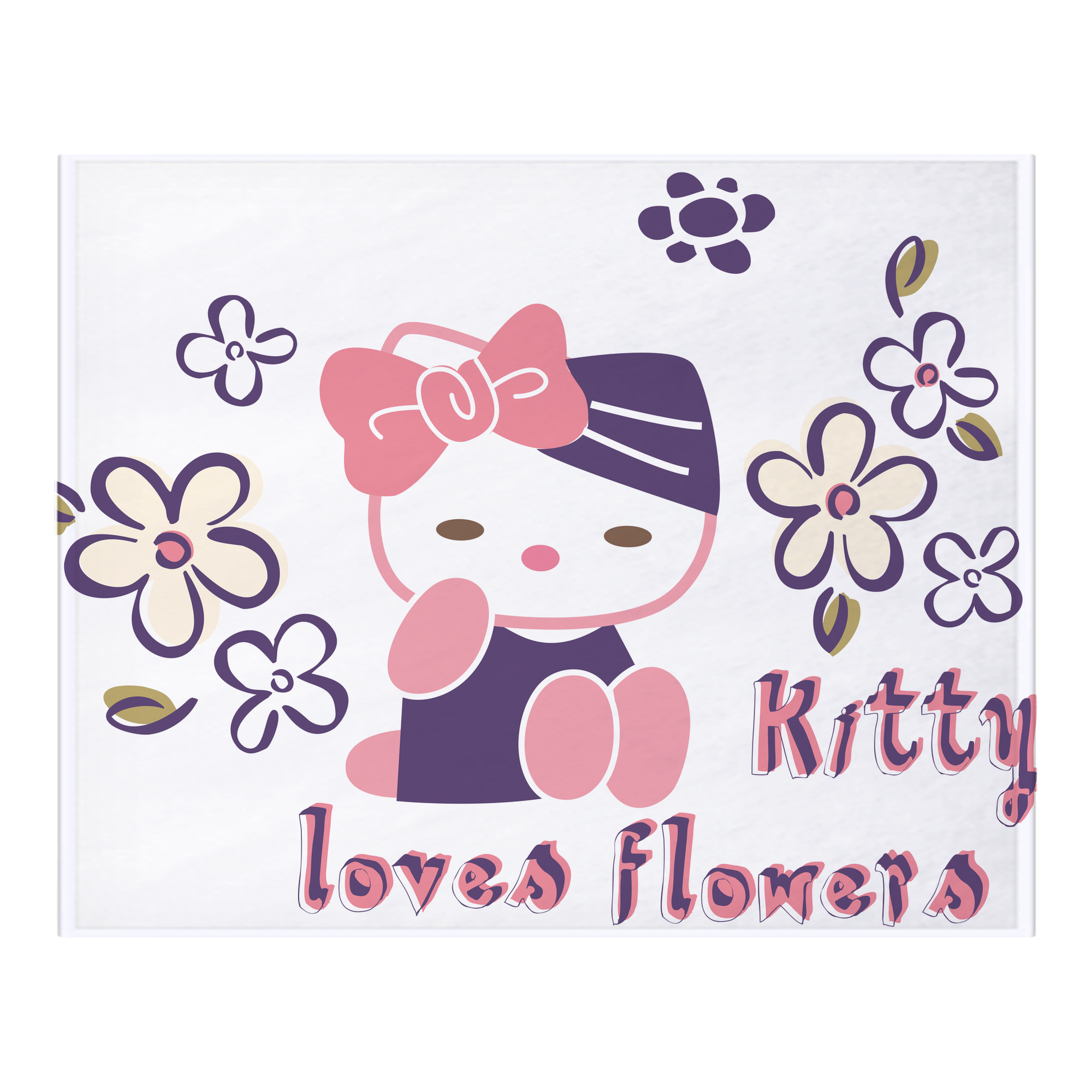 （画像用） Hello Kitty ハローキティ フランネルブランケット・多サイズ対応（横型）
