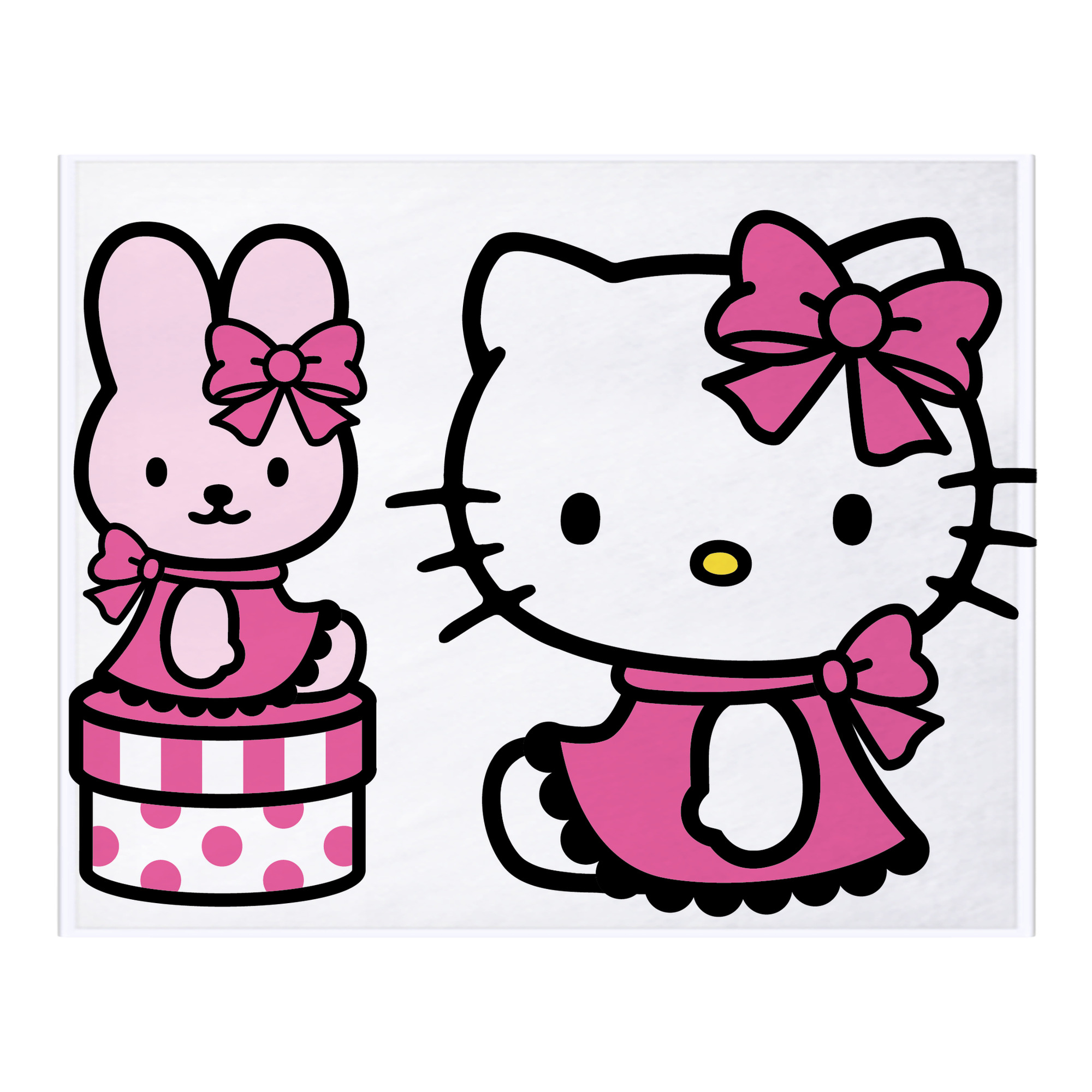 （画像用） Hello Kitty ハローキティ フランネルブランケット・多サイズ対応（横型）