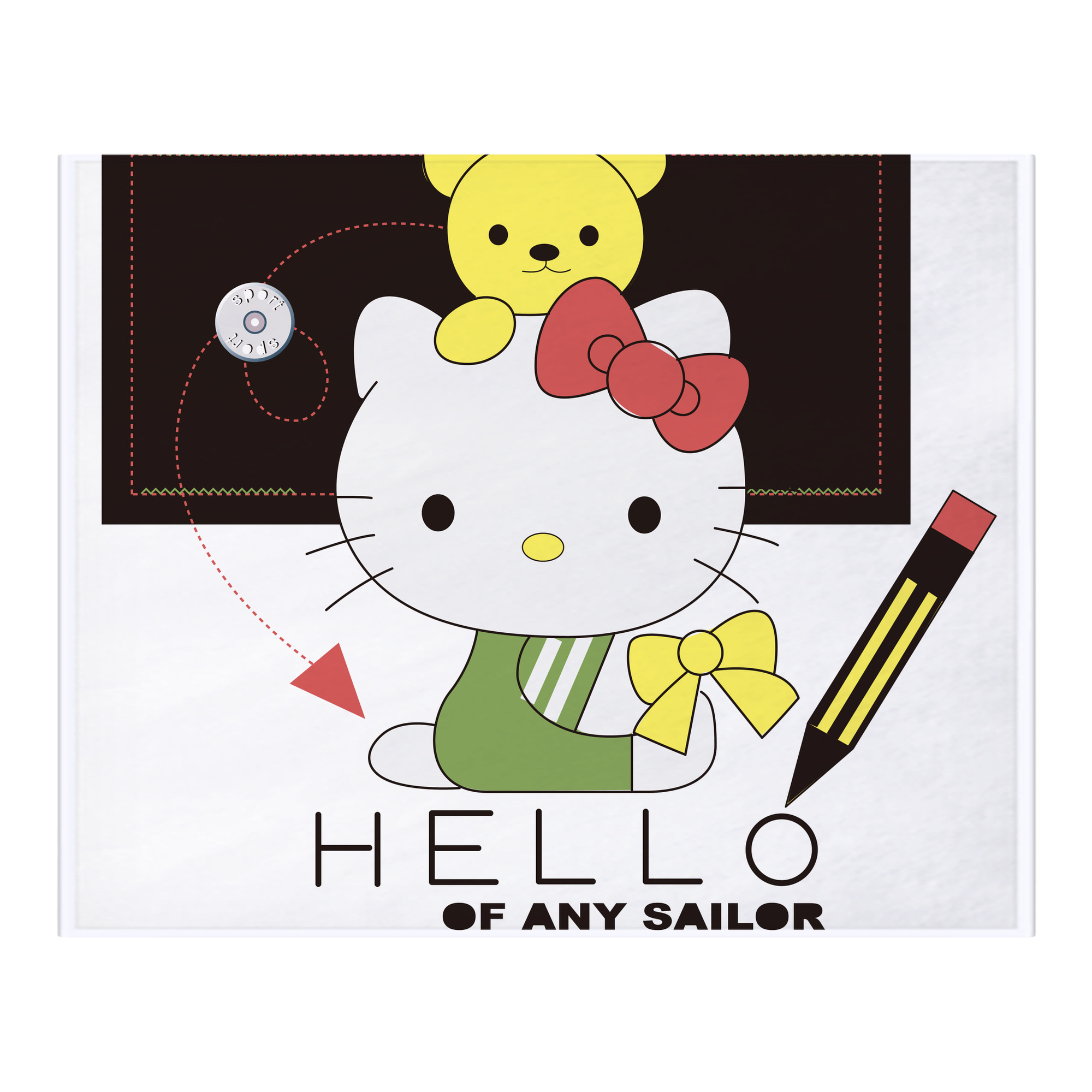 （画像用） Hello Kitty ハローキティ フランネルブランケット・多サイズ対応（横型）