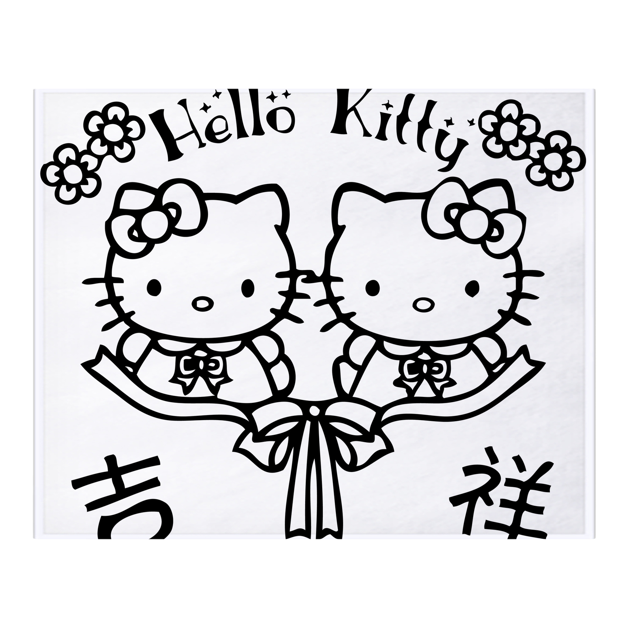 （画像用） Hello Kitty ハローキティ フランネルブランケット・多サイズ対応（横型）