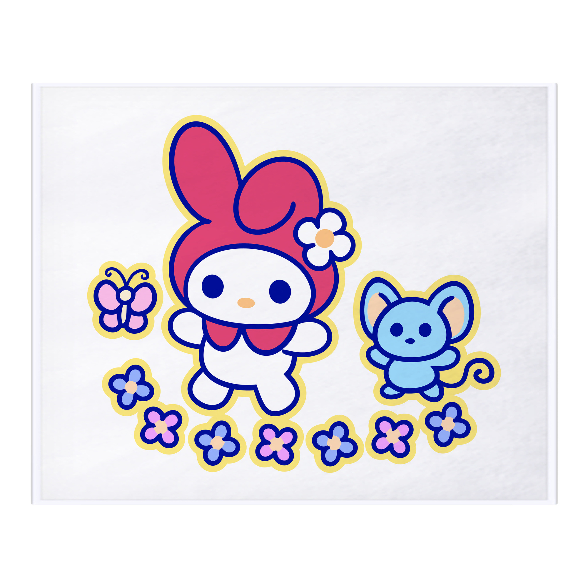 （画像用） Hello Kitty ハローキティ フランネルブランケット・多サイズ対応（横型）