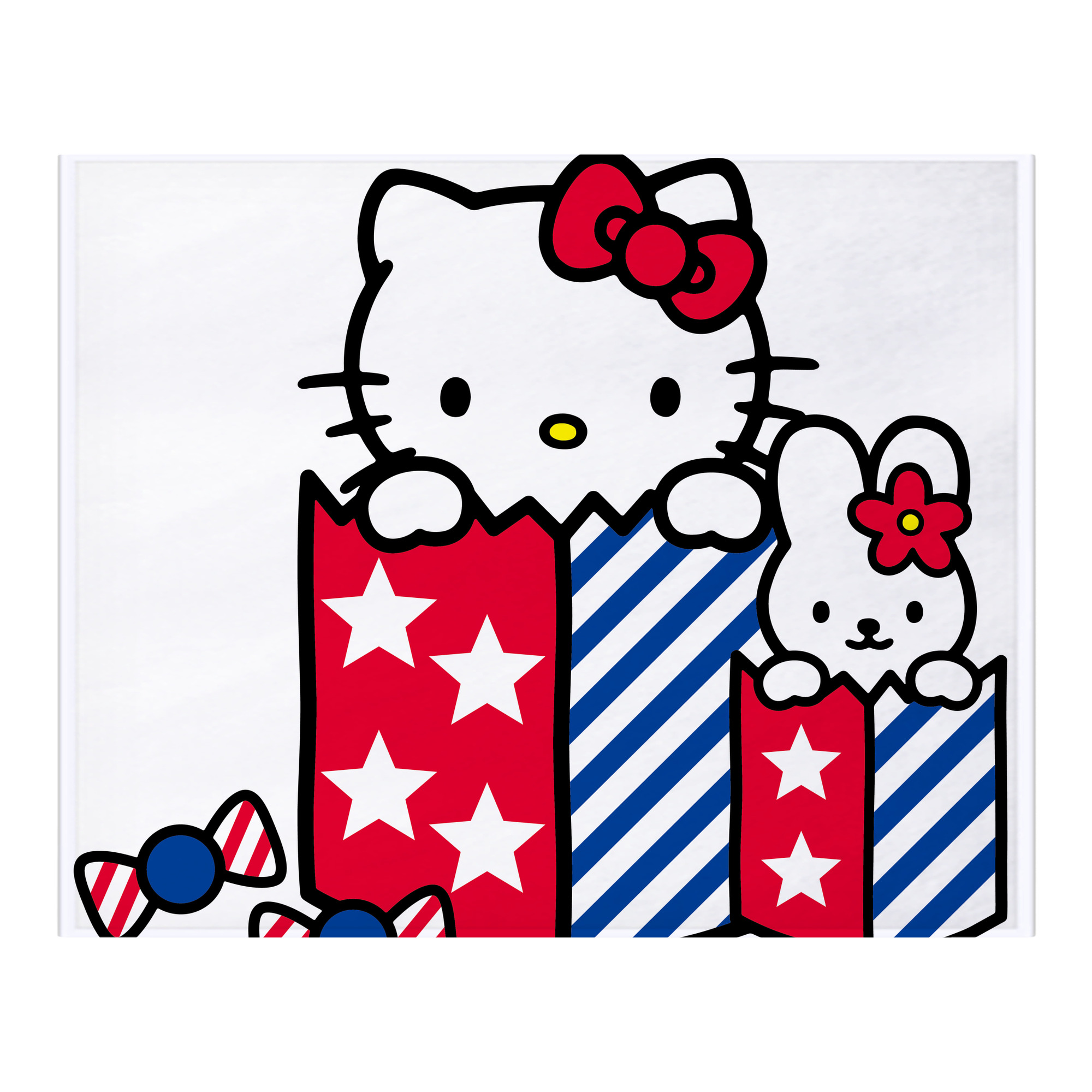 （画像用） Hello Kitty ハローキティ フランネルブランケット・多サイズ対応（横型）