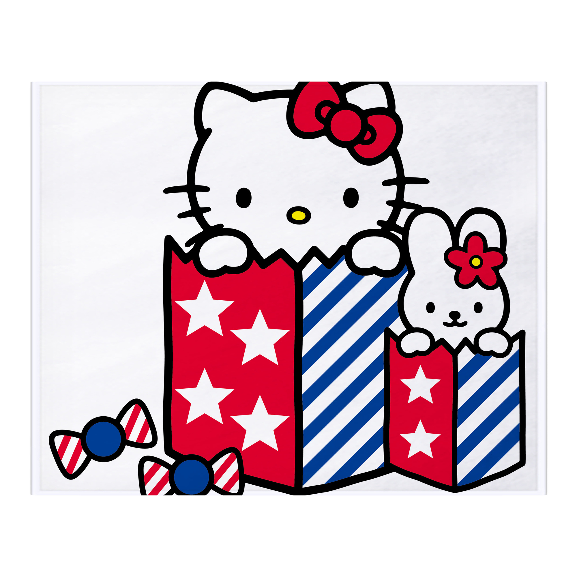 （画像用） Hello Kitty ハローキティ フランネルブランケット・多サイズ対応（横型）