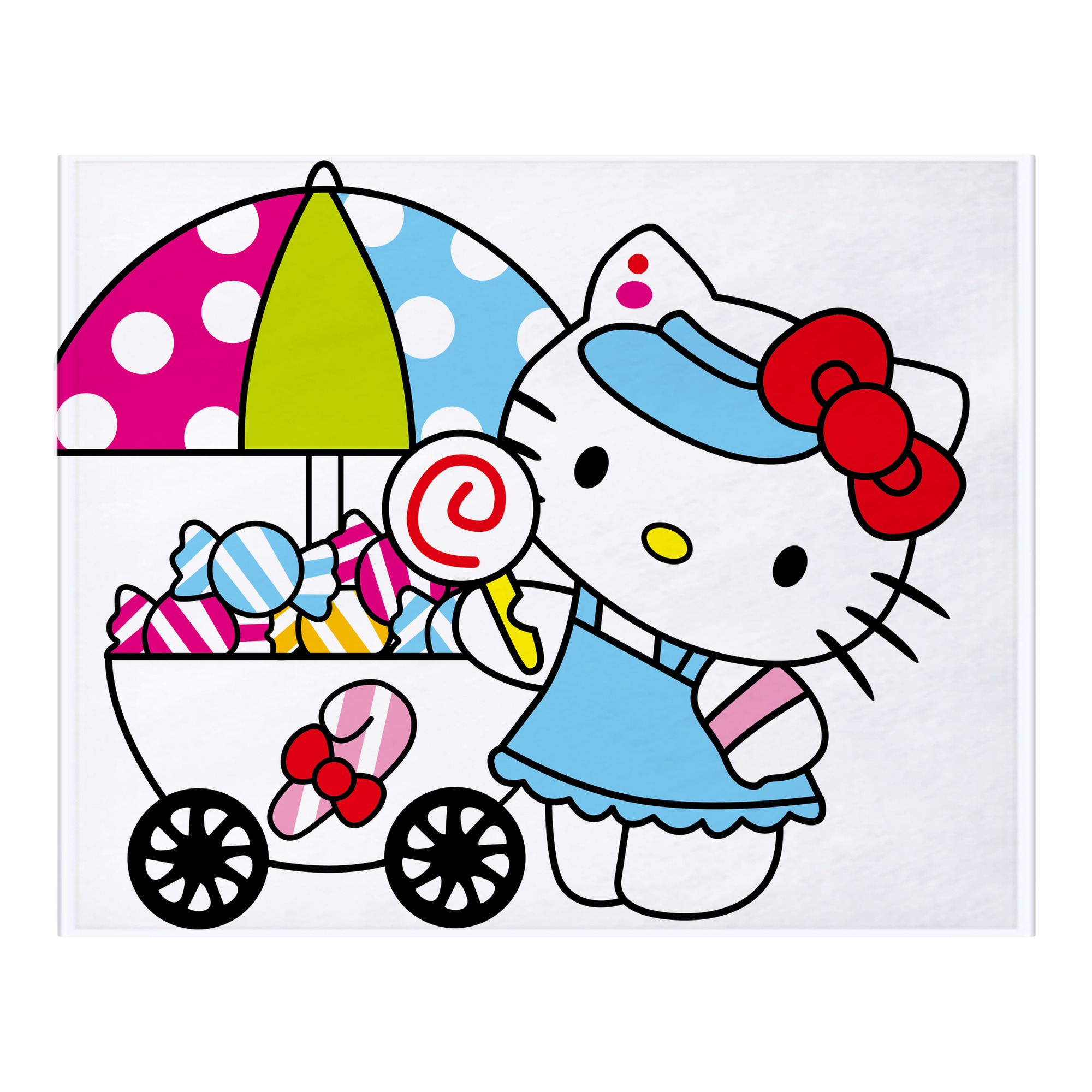 （画像用） Hello Kitty ハローキティ フランネルブランケット・多サイズ対応（横型）