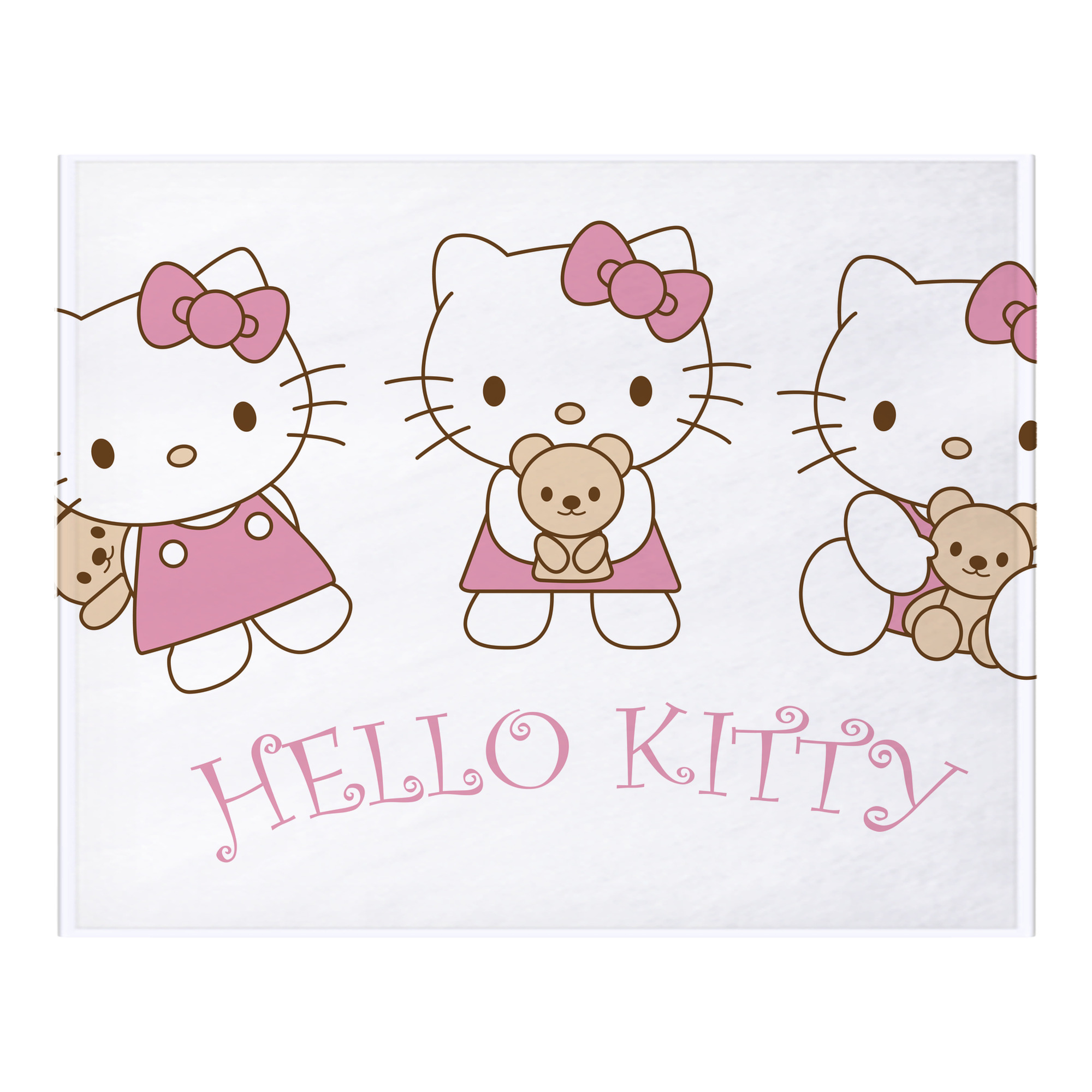 （画像用） Hello Kitty ハローキティ フランネルブランケット・多サイズ対応（横型）