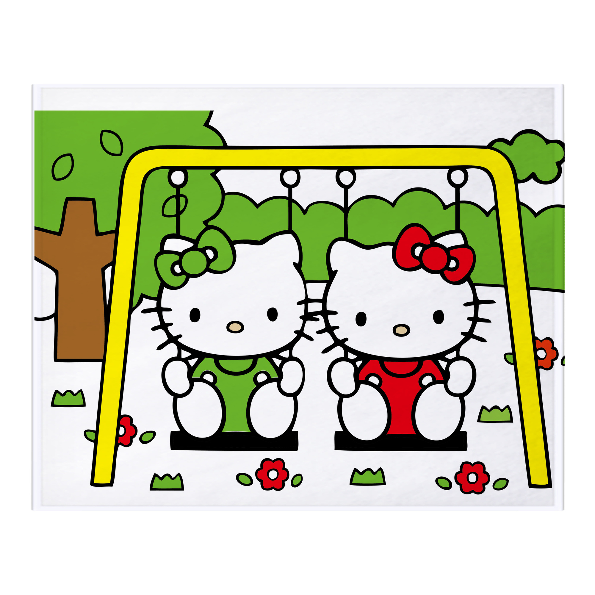 （画像用） Hello Kitty ハローキティ フランネルブランケット・多サイズ対応（横型）