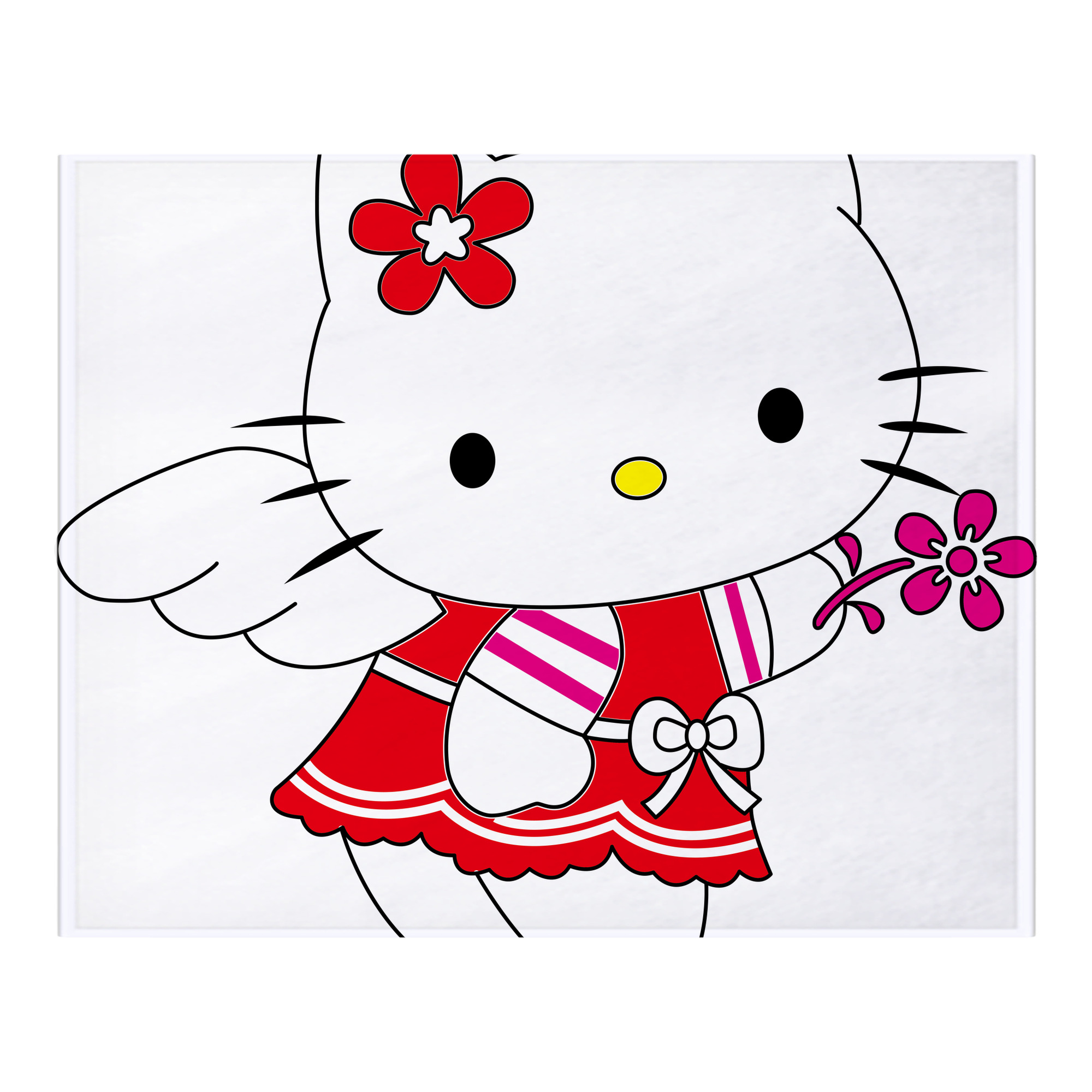 （画像用） Hello Kitty ハローキティ フランネルブランケット・多サイズ対応（横型）