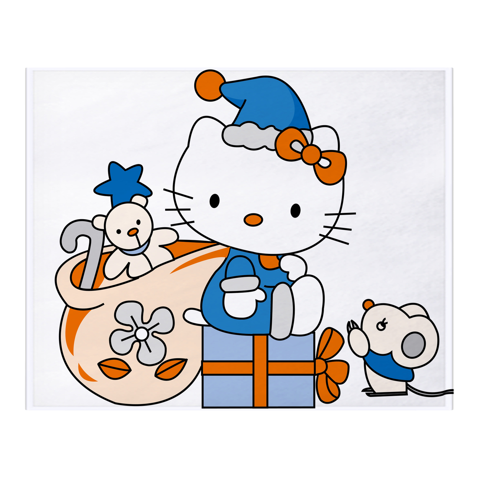 （画像用） Hello Kitty ハローキティ フランネルブランケット・多サイズ対応（横型）