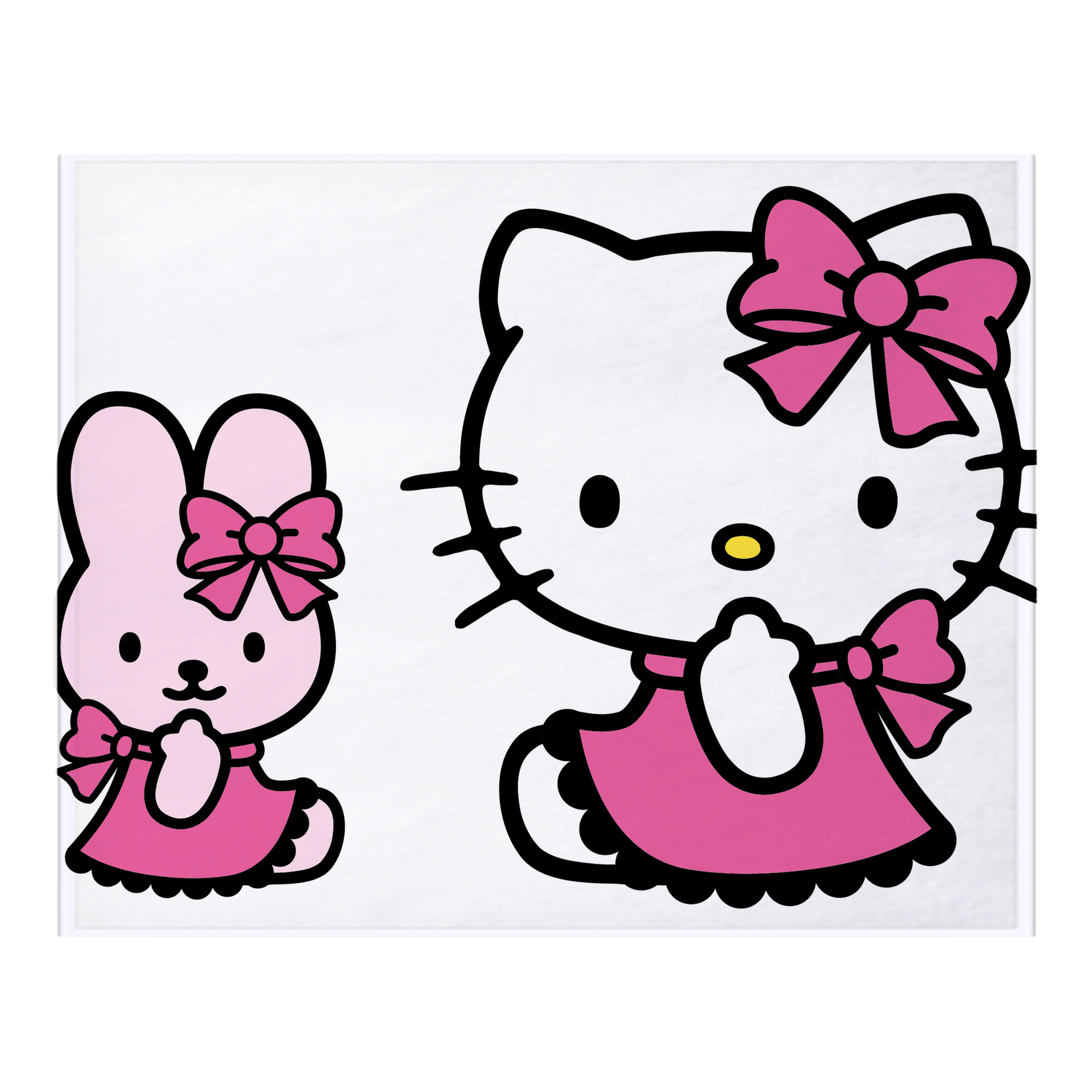 （画像用） Hello Kitty ハローキティ フランネルブランケット・多サイズ対応（横型）