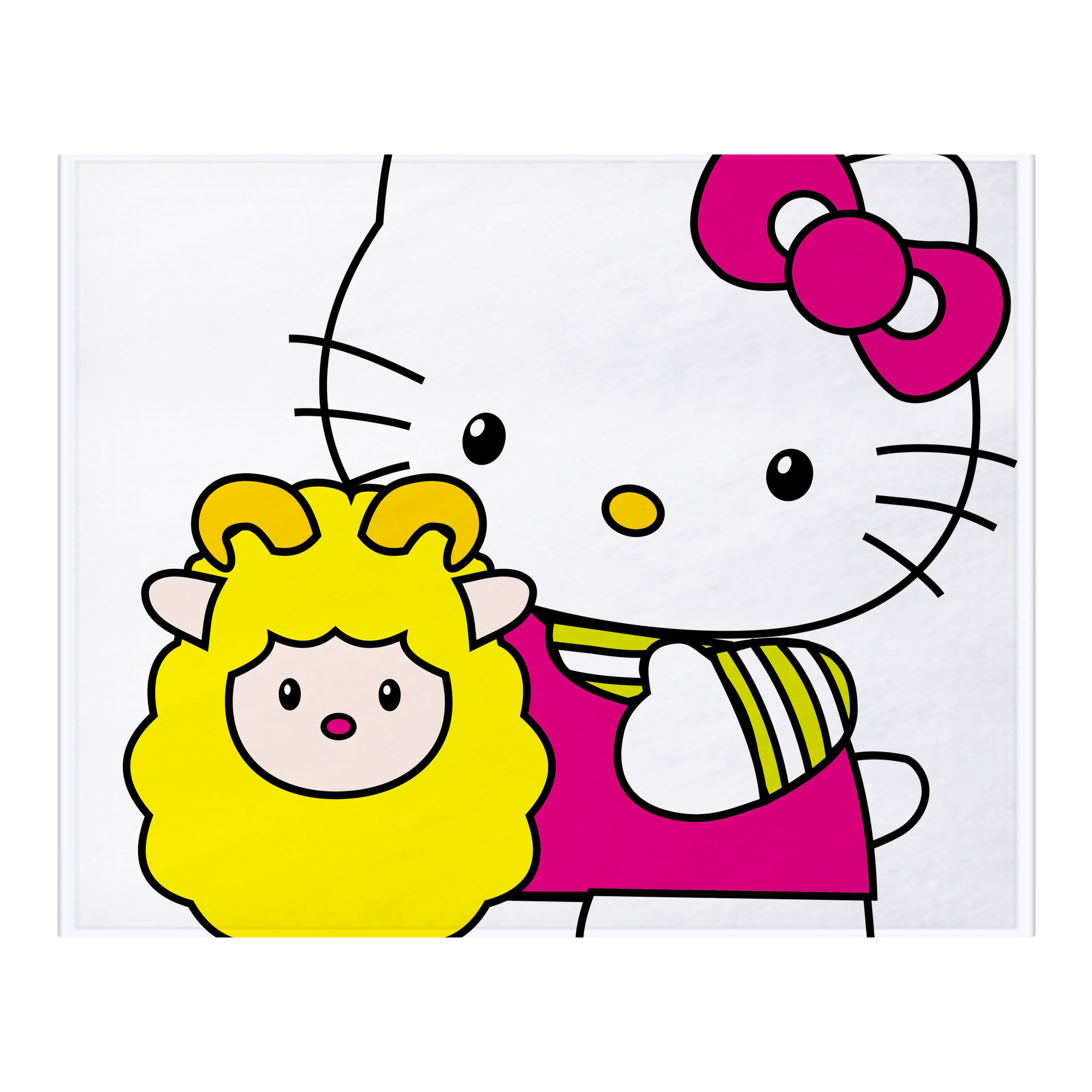 （画像用） Hello Kitty ハローキティ フランネルブランケット・多サイズ対応（横型）