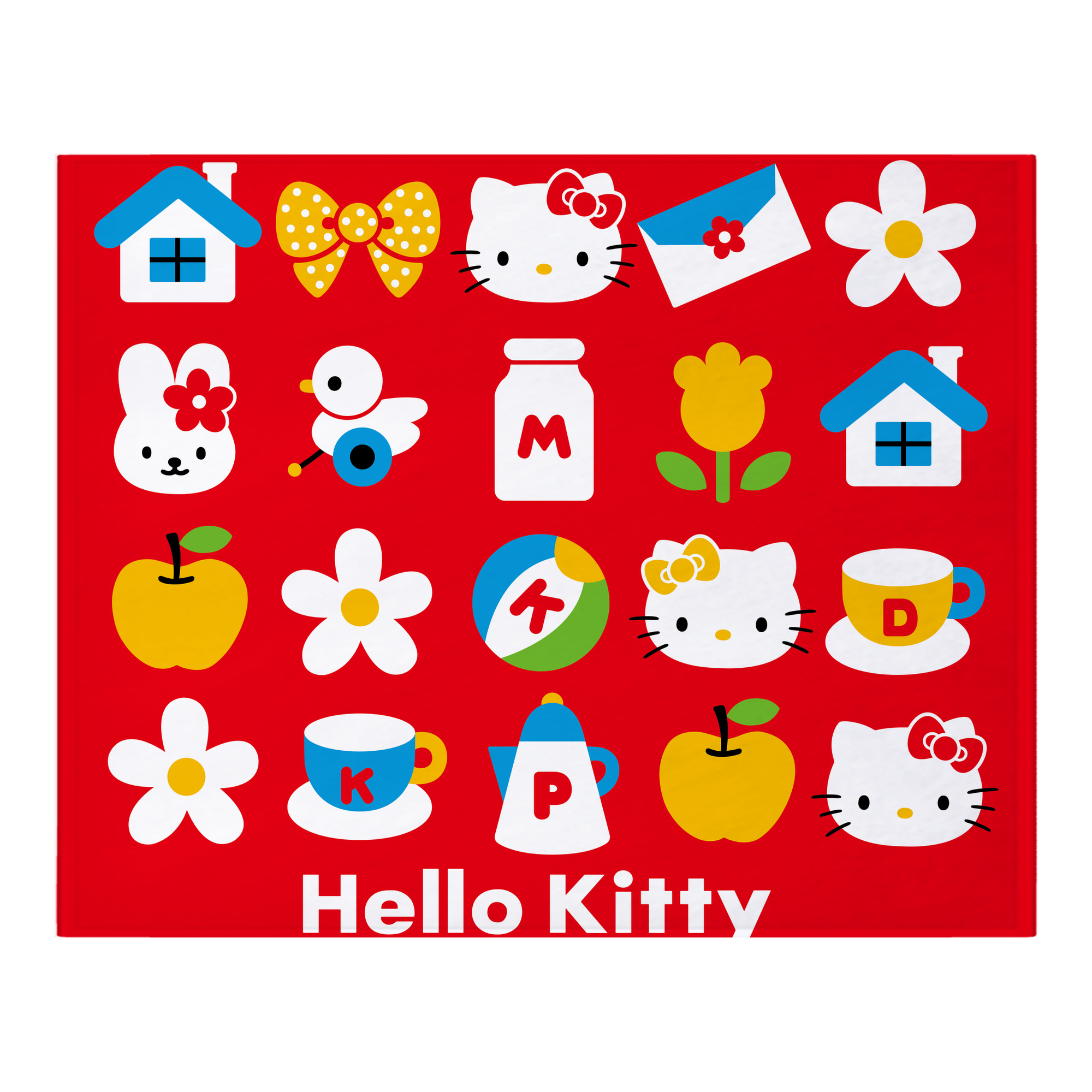 （画像用） Hello Kitty ハローキティ フランネルブランケット・多サイズ対応（横型）