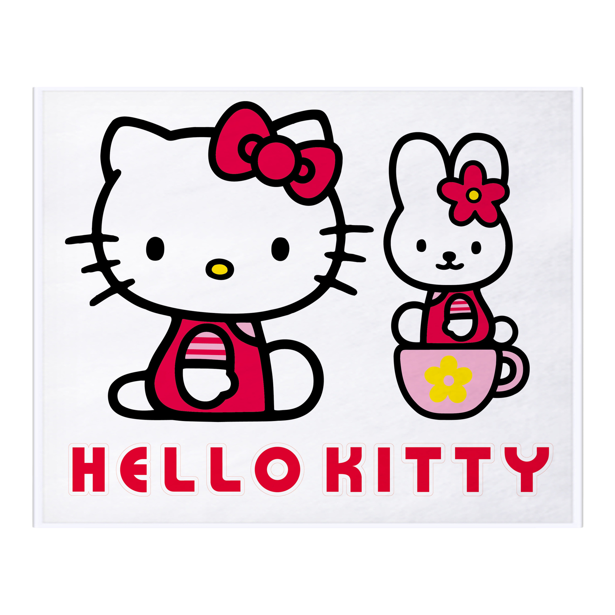 （画像用） Hello Kitty ハローキティ フランネルブランケット・多サイズ対応（横型）