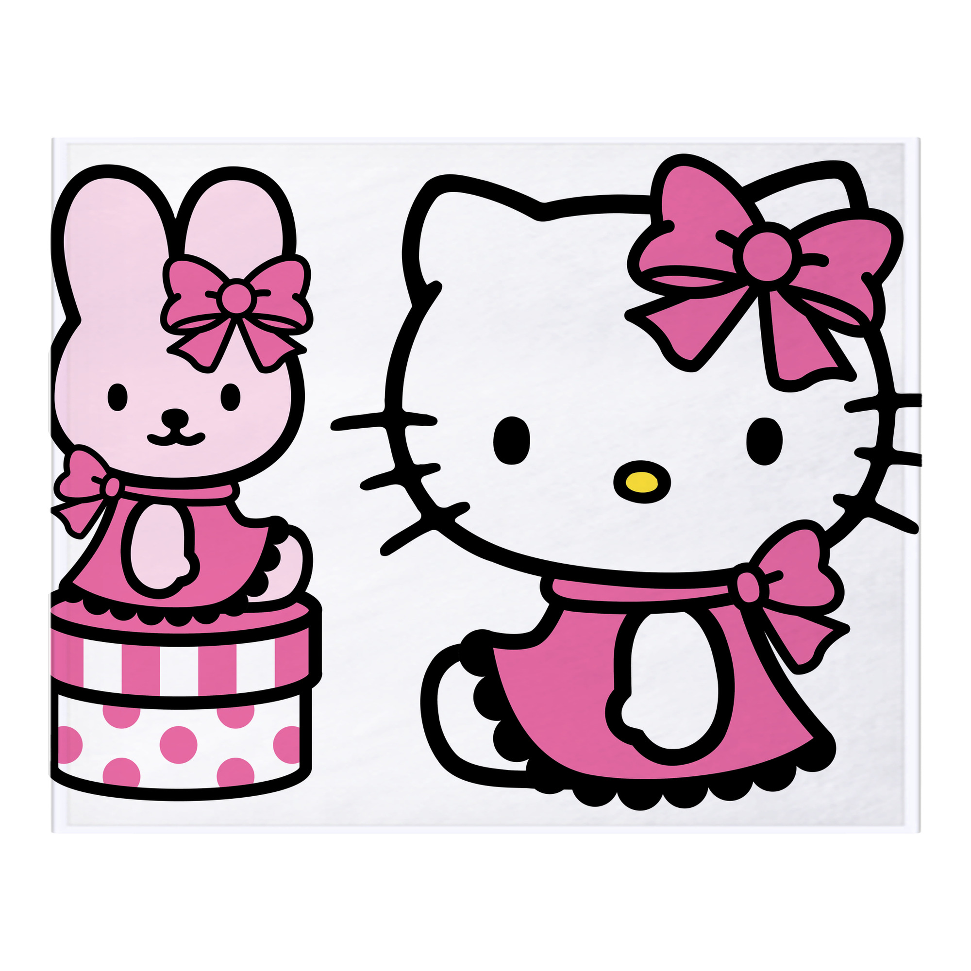 （画像用） Hello Kitty ハローキティ フランネルブランケット・多サイズ対応（横型）