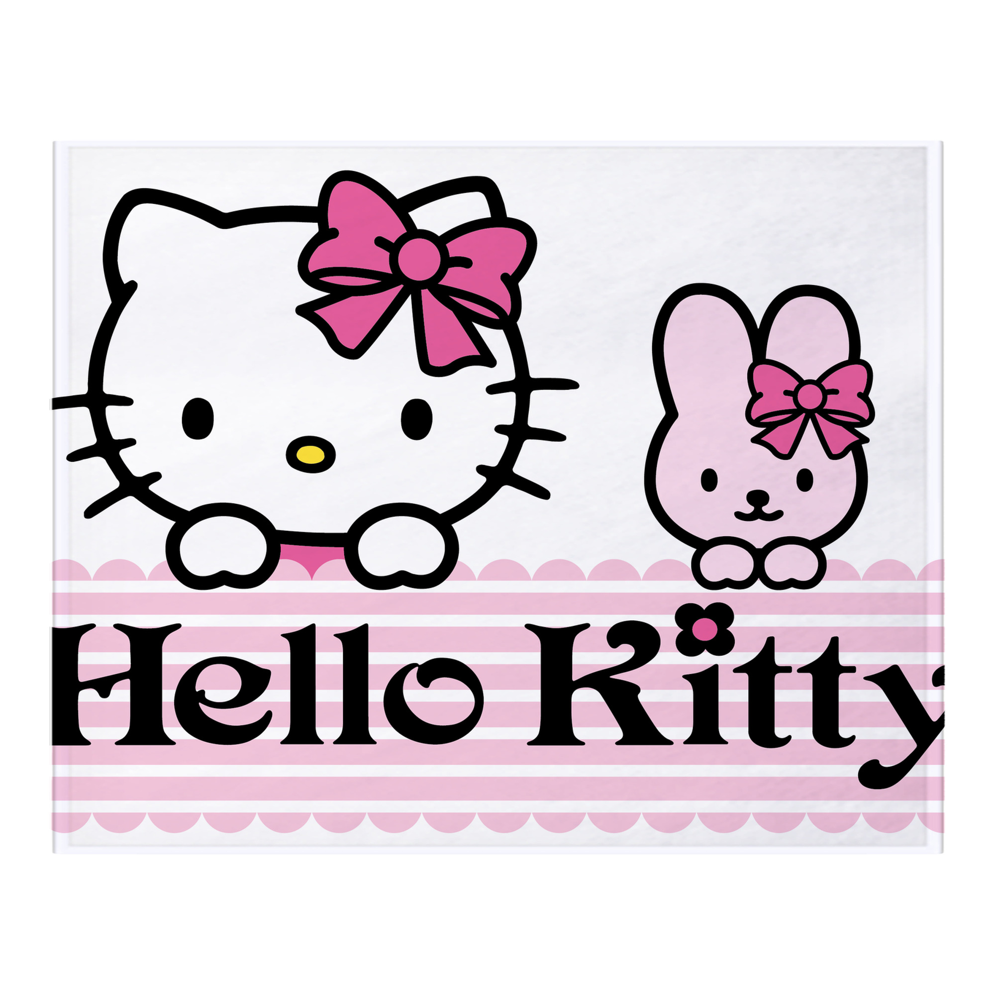 （画像用） Hello Kitty ハローキティ フランネルブランケット・多サイズ対応（横型）